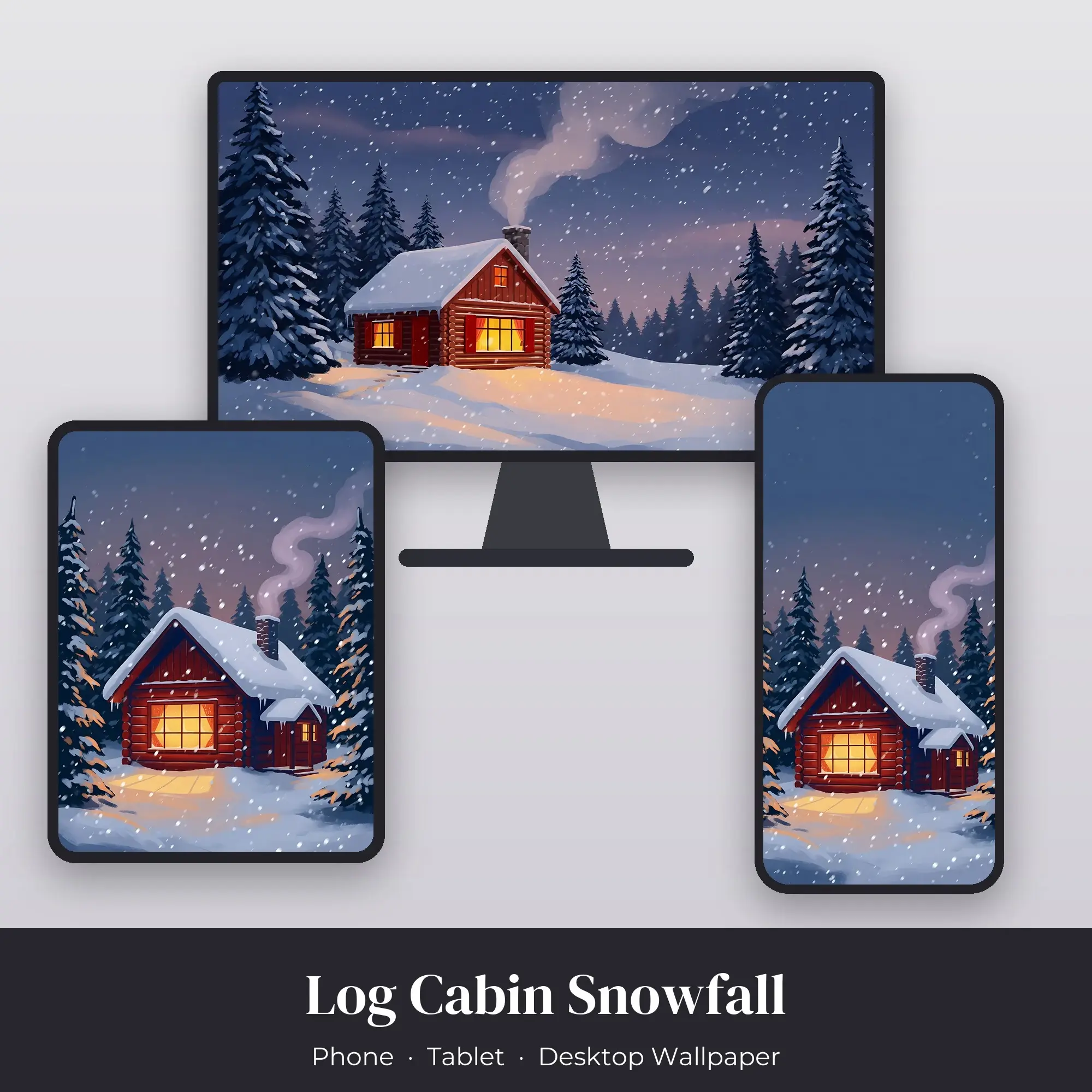 Wallpaper Pack – Log Cabin Snowfall preview