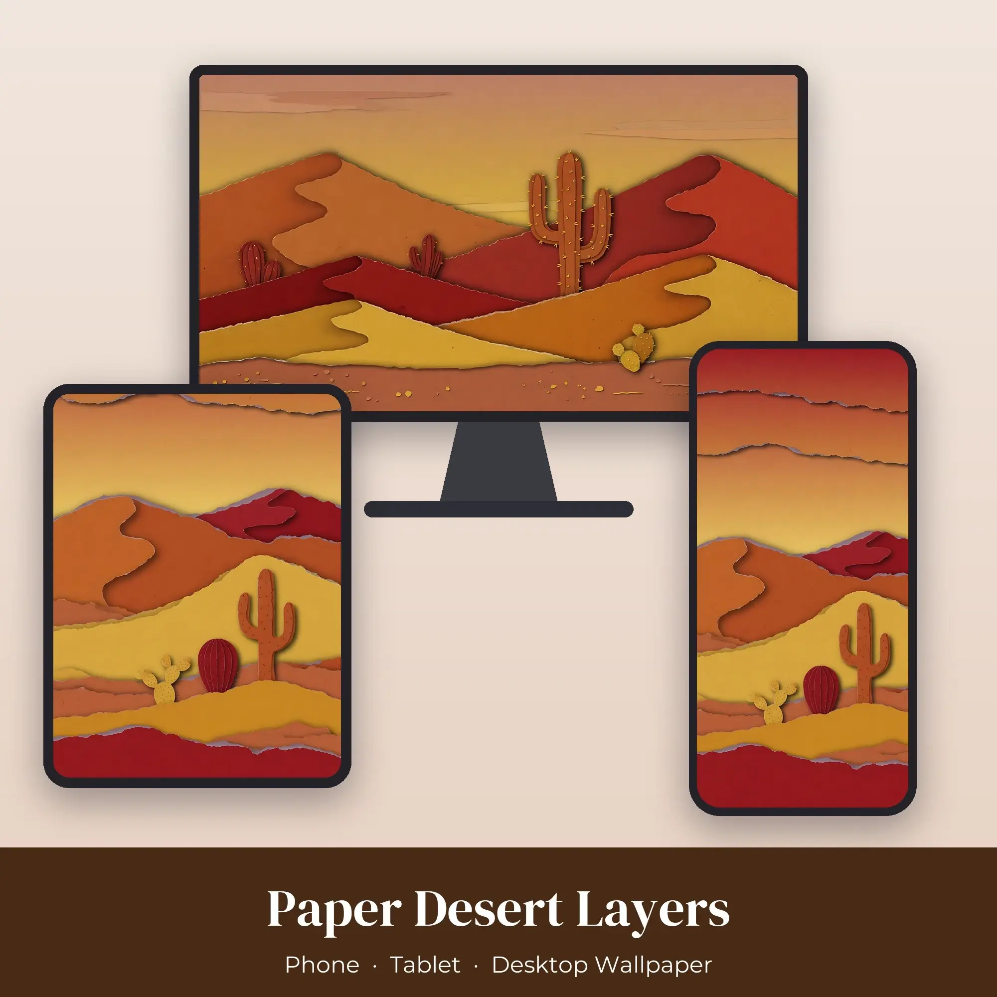 Wallpaper Pack – Paper Desert Layers preview