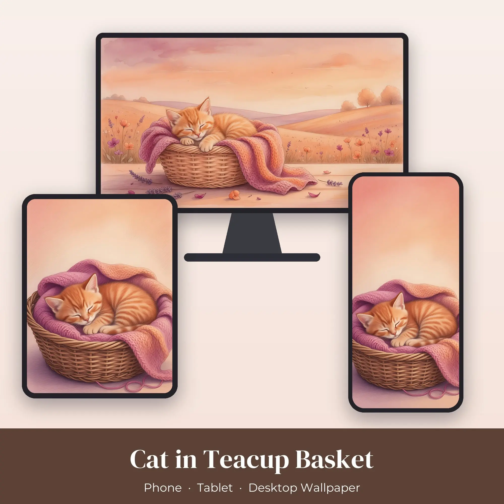 Wallpaper Pack – Cat in Teacup Basket preview
