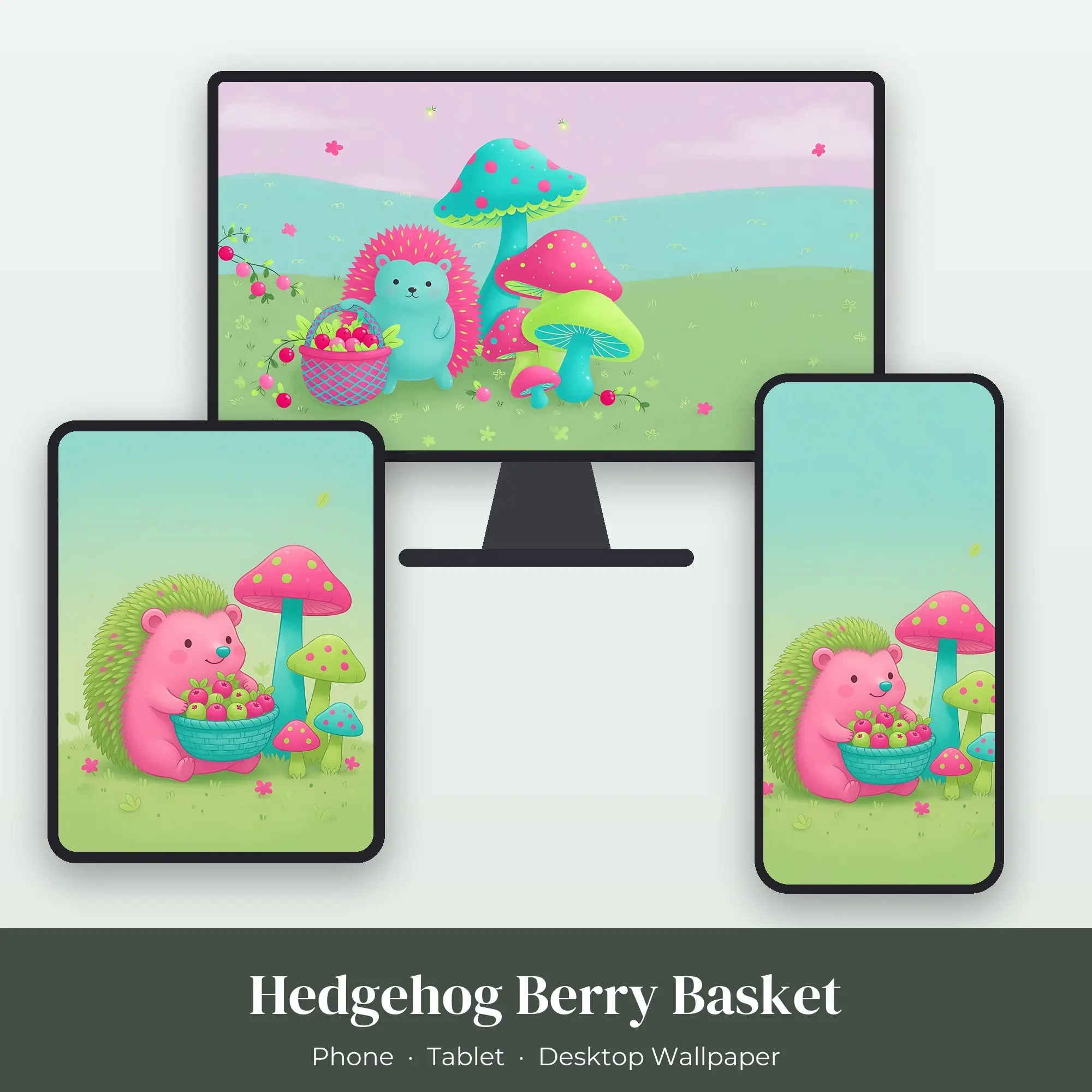 Wallpaper Pack – Hedgehog Berry Basket preview