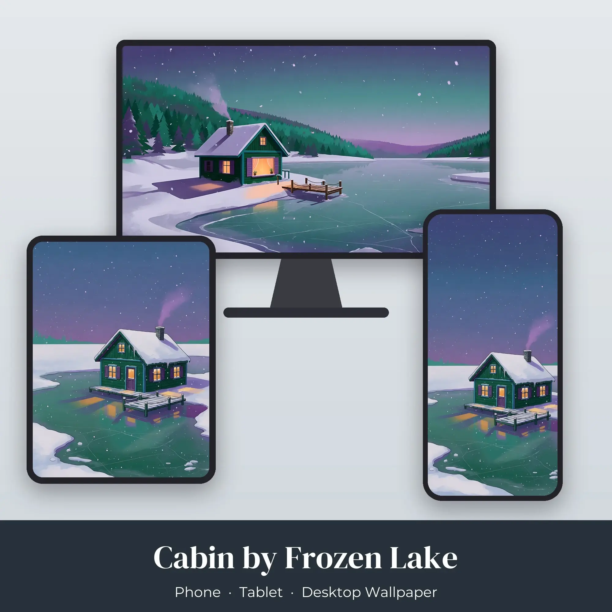 Wallpaper Pack – Cabin by Frozen Lake preview