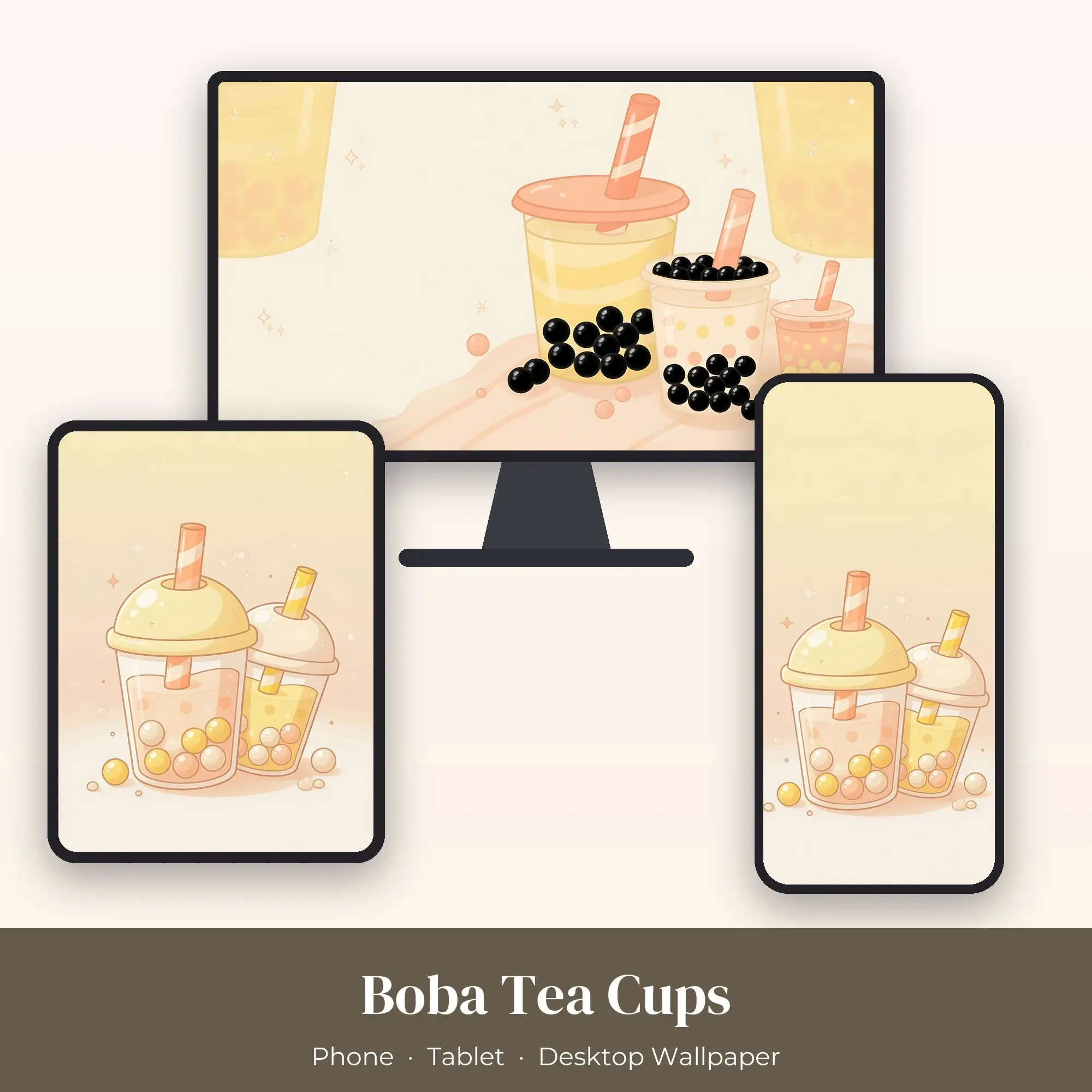 Wallpaper Pack – Boba Tea Cups preview