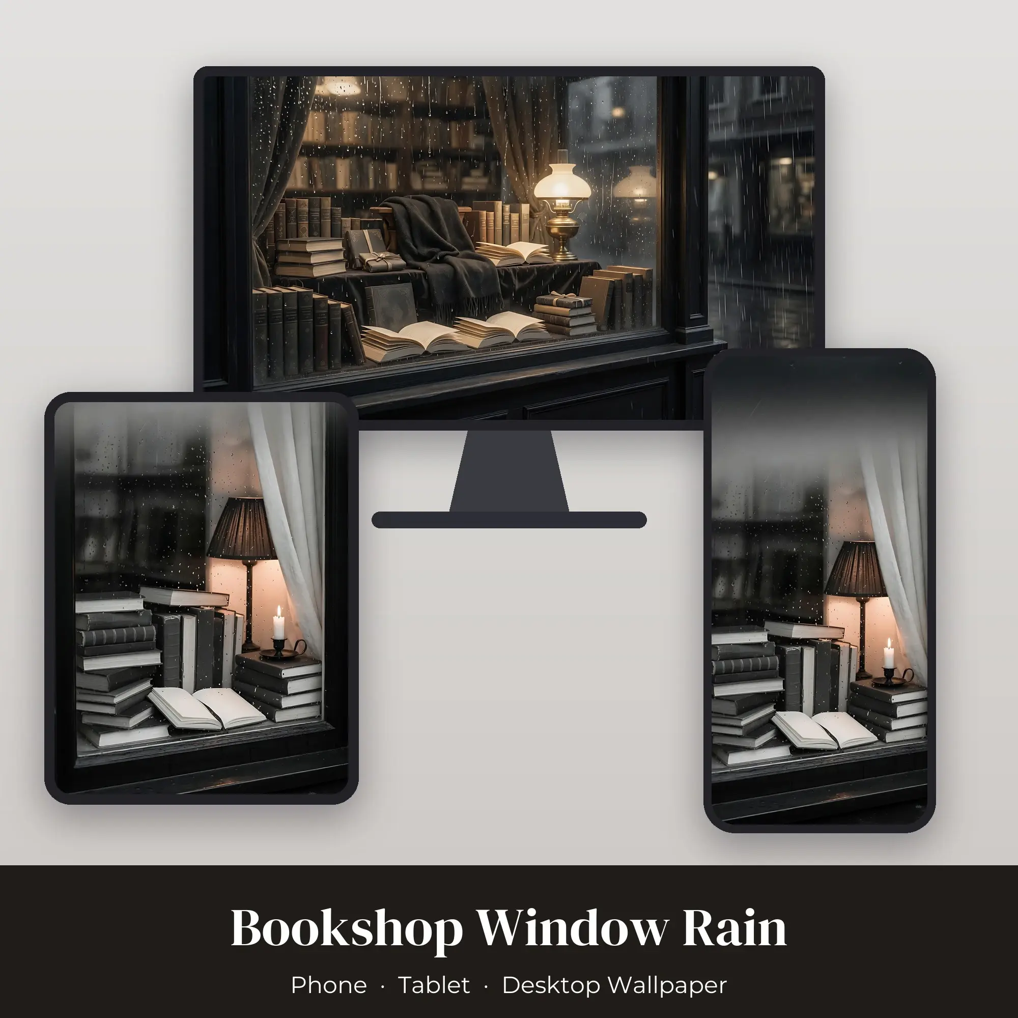 Wallpaper Pack – Bookshop Window Rain preview