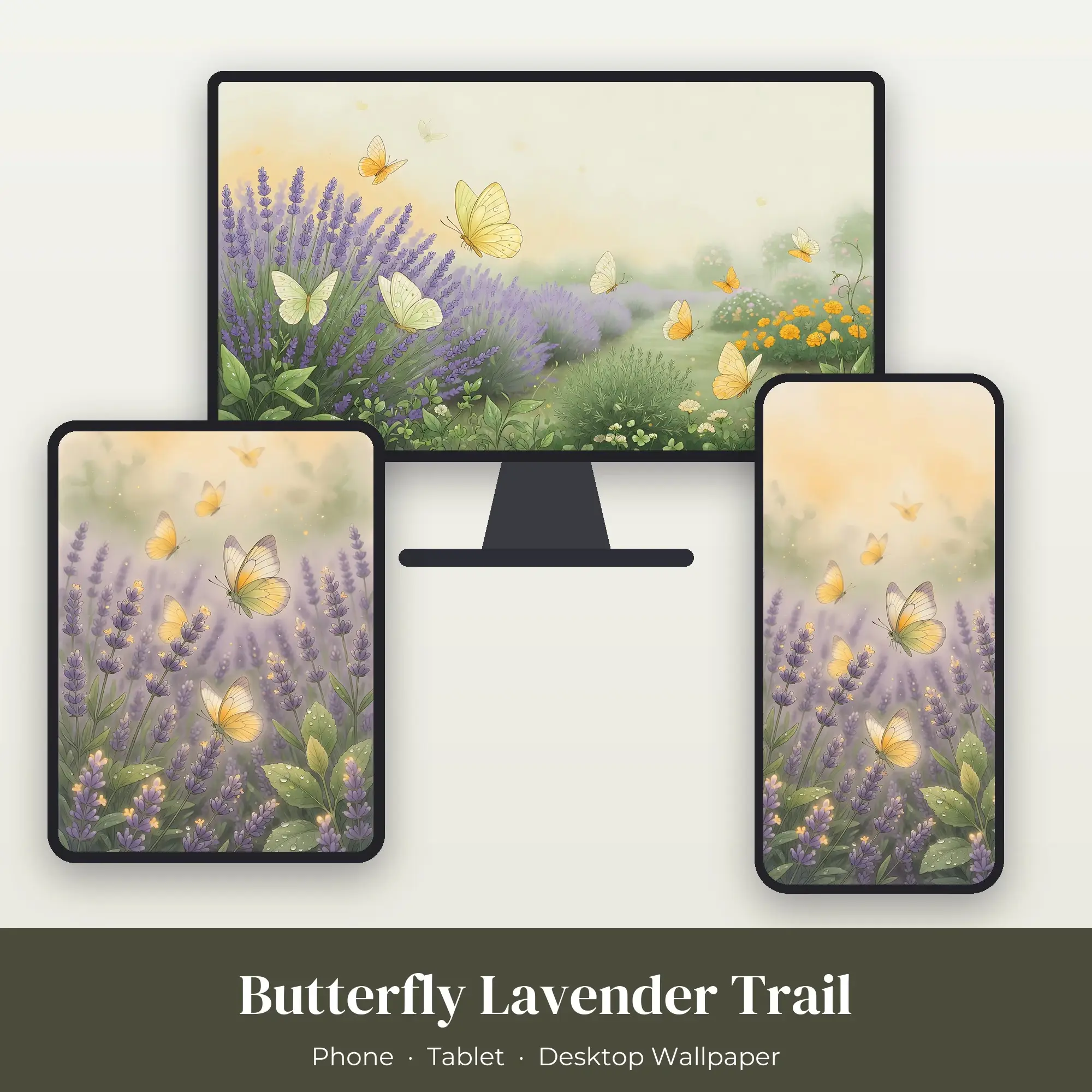 Wallpaper Pack – Butterfly Lavender Trail preview