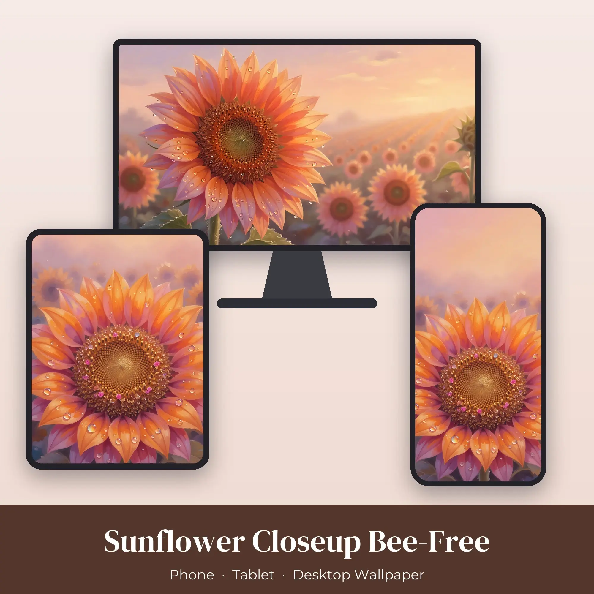 Wallpaper Pack – Sunflower Closeup Bee-Free preview
