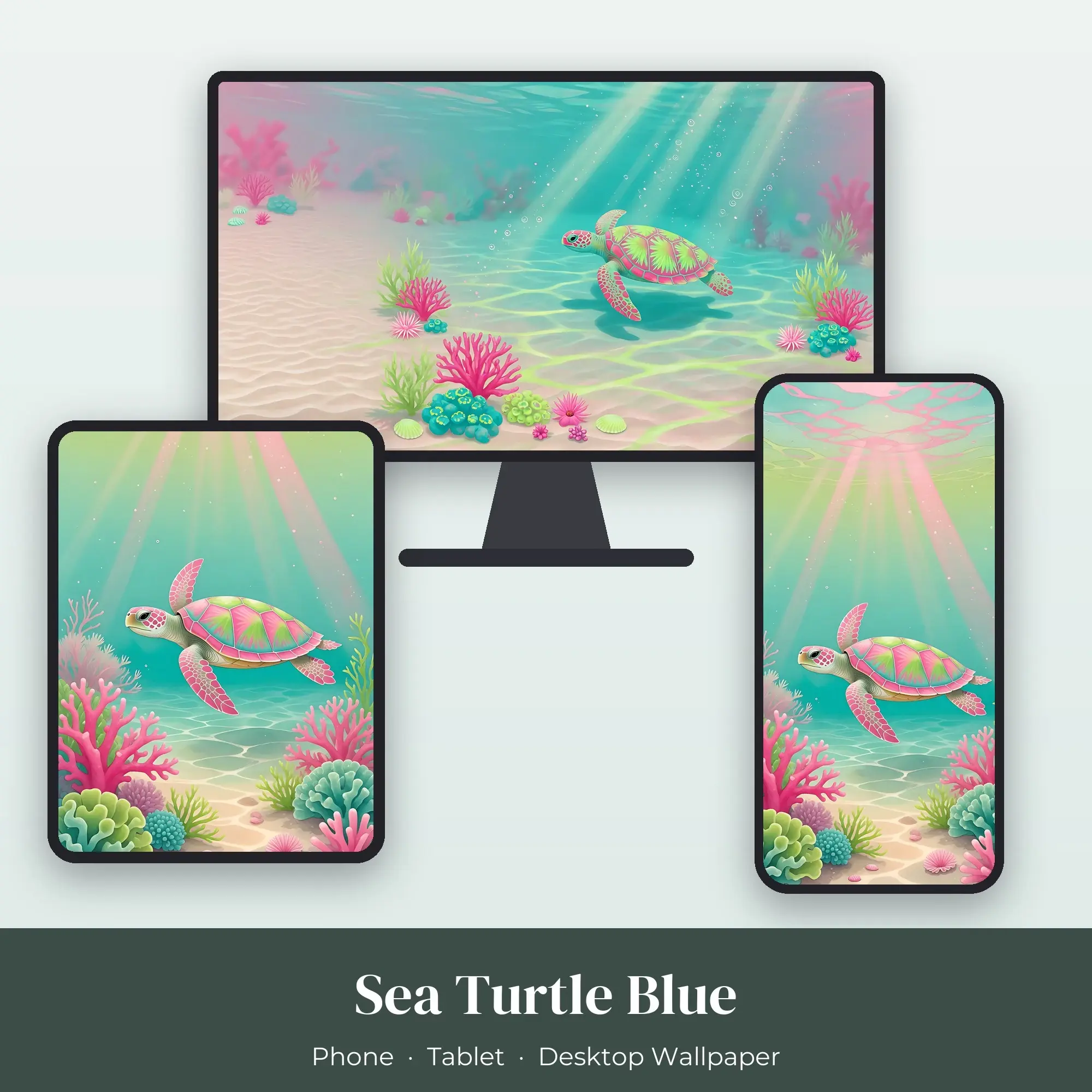 Wallpaper Pack – Sea Turtle Blue preview