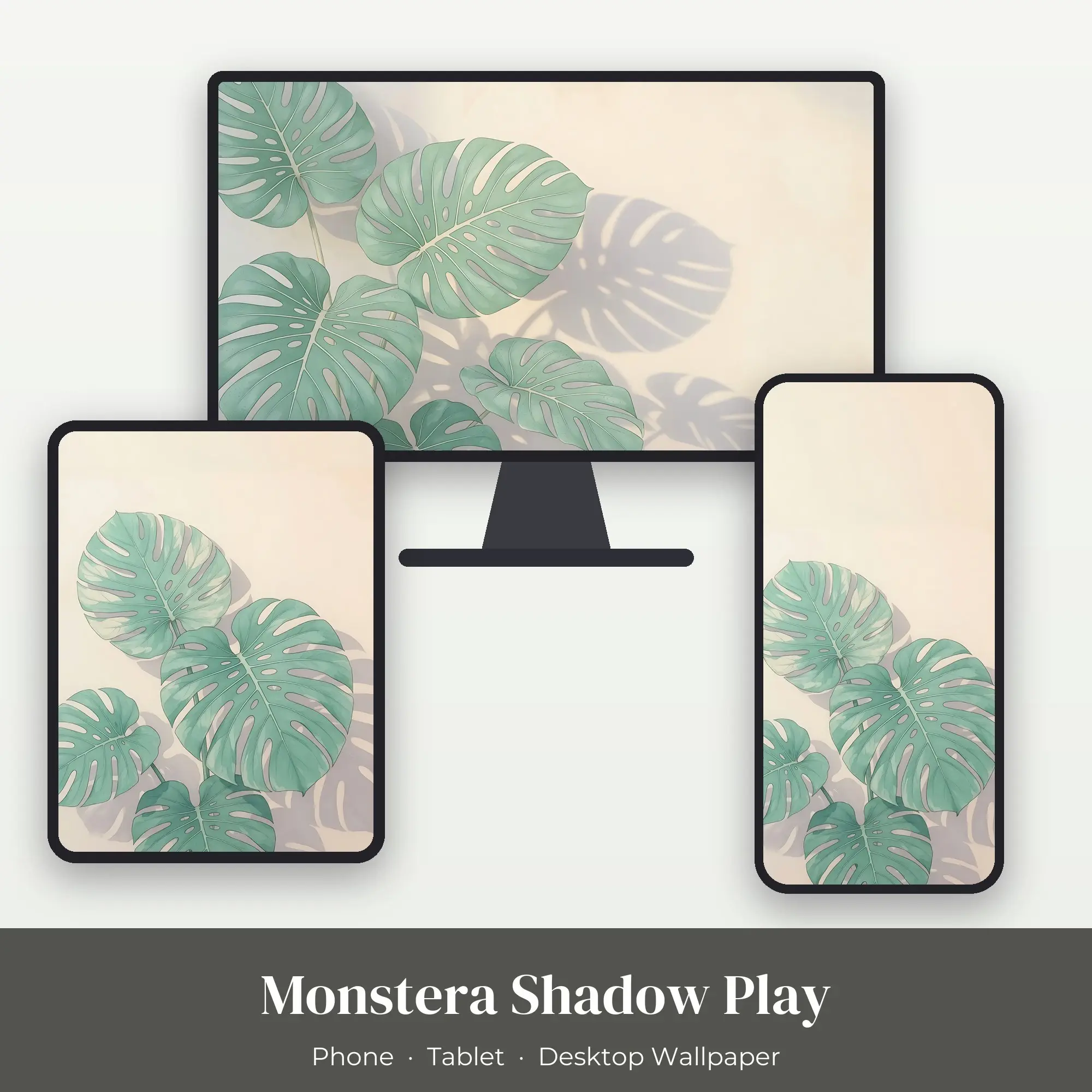 Wallpaper Pack – Monstera Shadow Play preview
