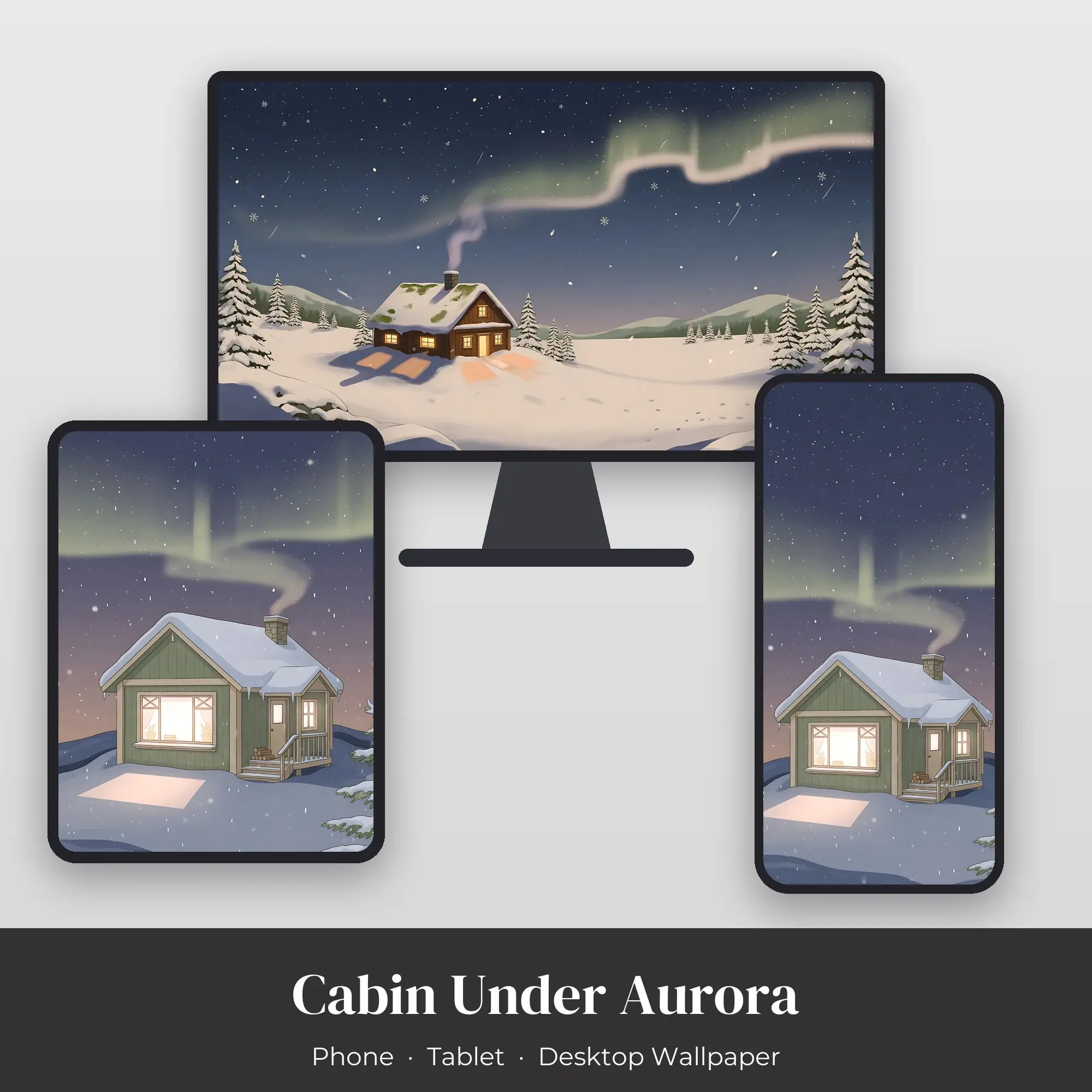 Wallpaper Pack – Cabin Under Aurora preview