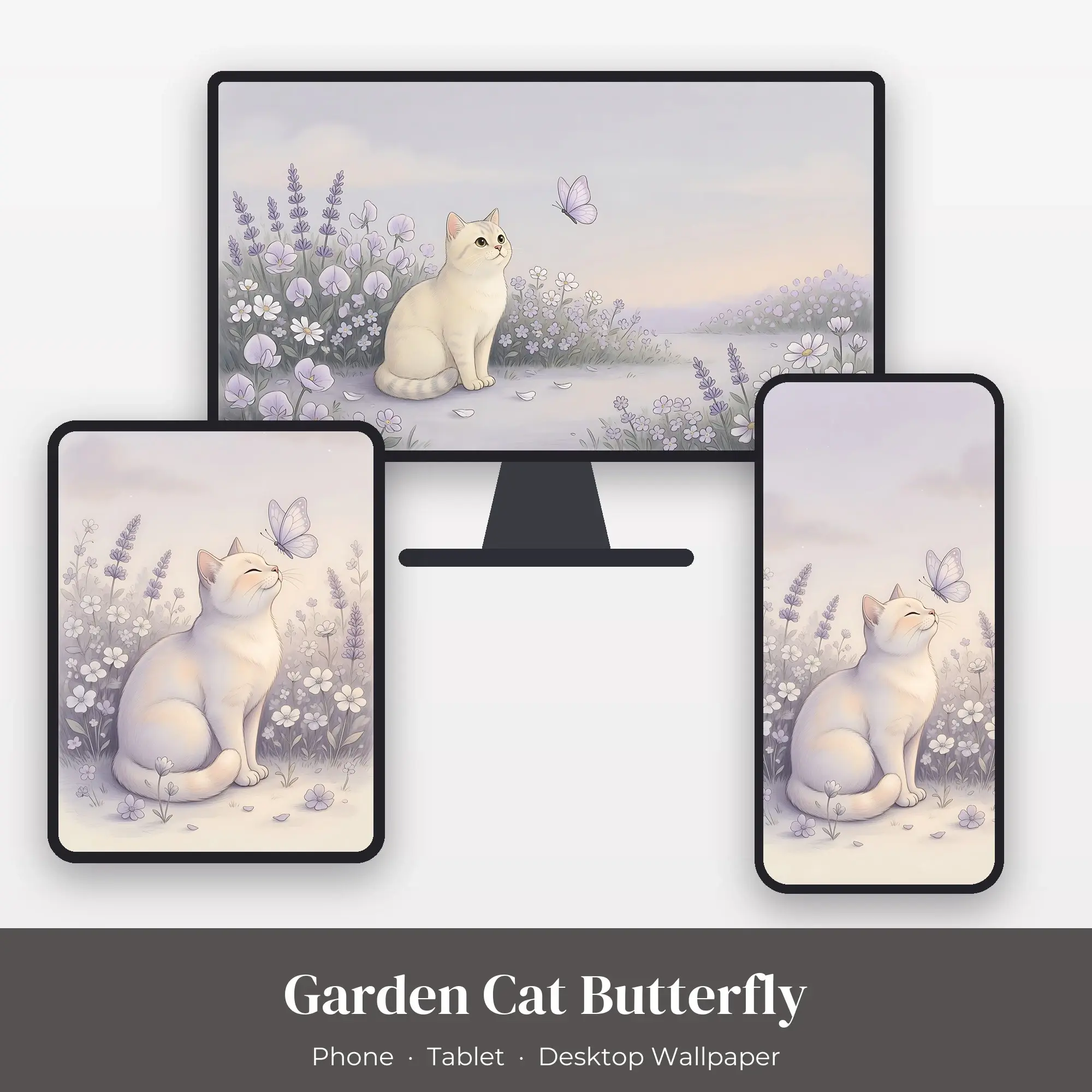 Wallpaper Pack – Garden Cat Butterfly preview