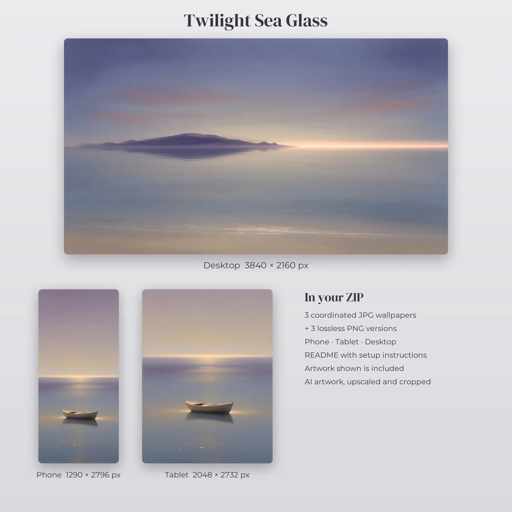 Wallpaper Pack – Twilight Sea Glass, preview 2 of 2