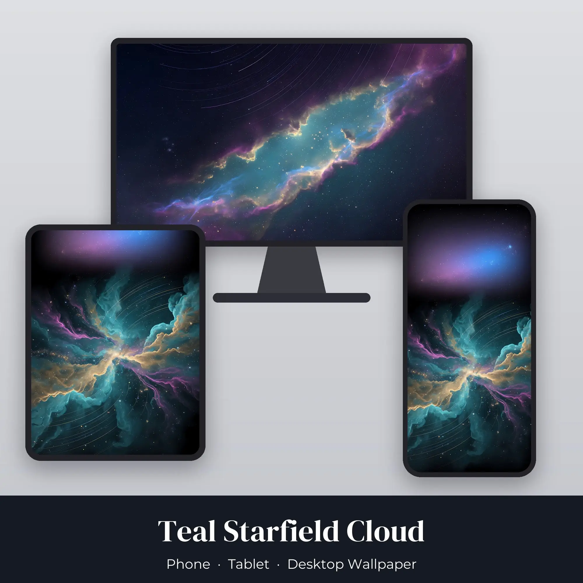 Wallpaper Pack – Teal Starfield Cloud preview
