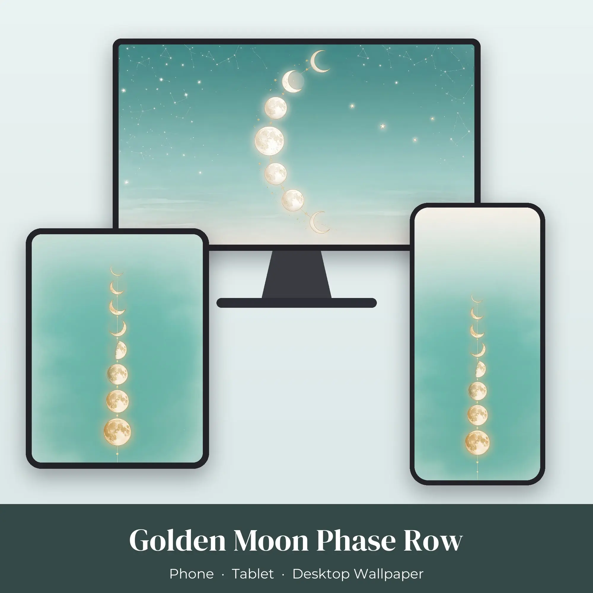 Wallpaper Pack – Golden Moon Phase Row preview