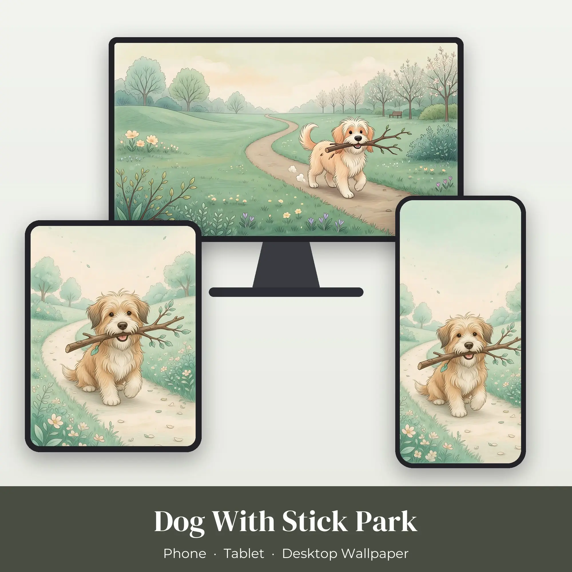 Wallpaper Pack – Dog With Stick Park preview