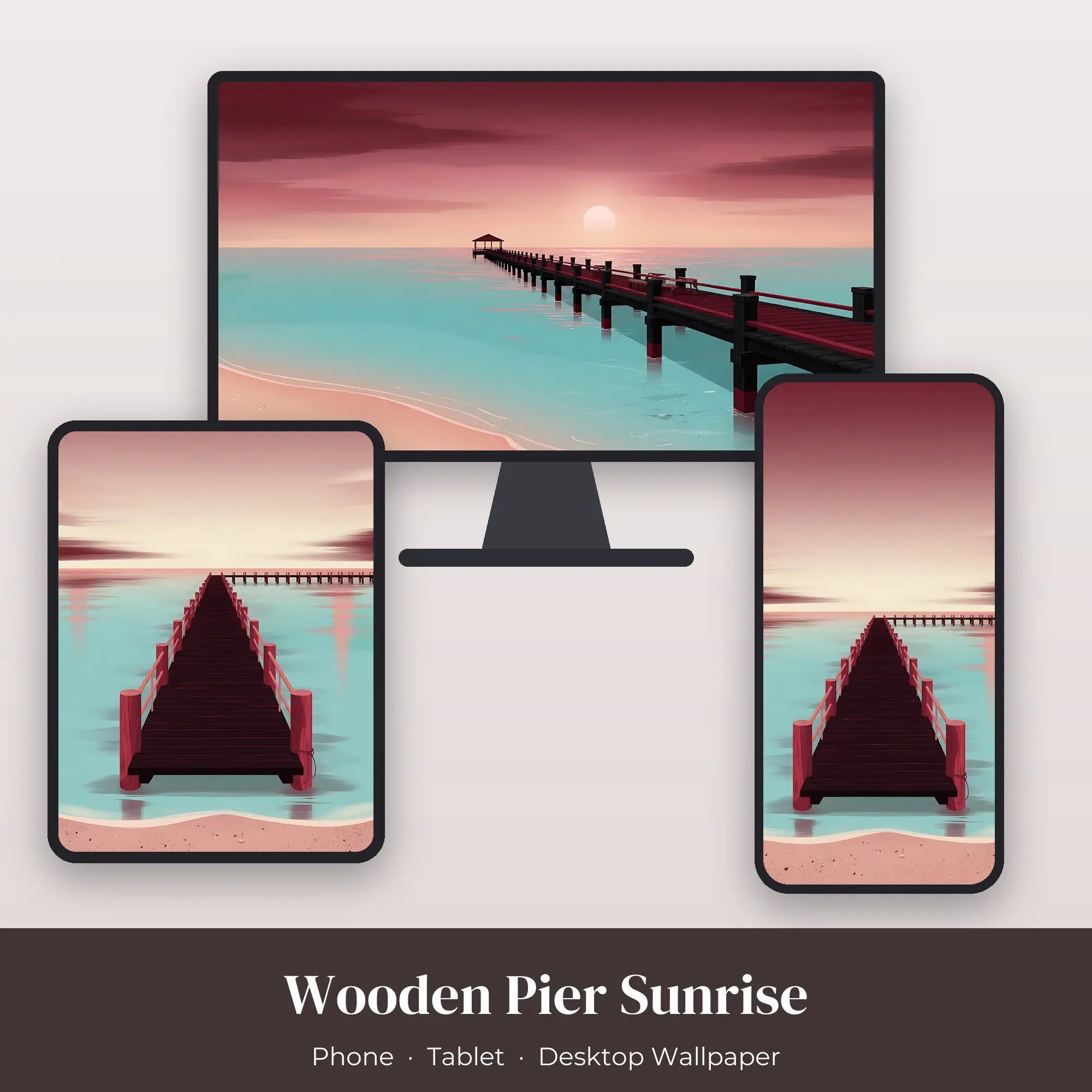Wallpaper Pack – Wooden Pier Sunrise preview