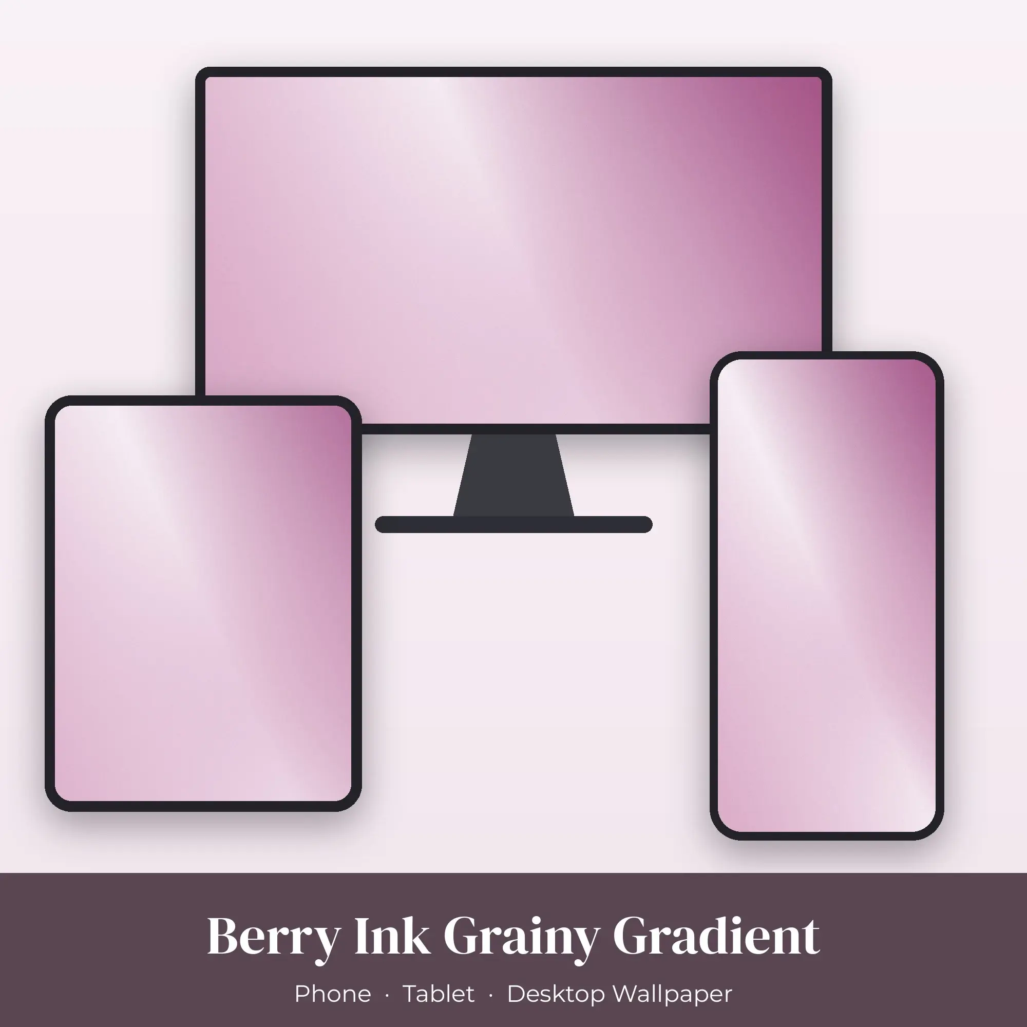 Berry Ink Grainy Gradient Wallpaper Set – Phone, Tablet & Desktop preview