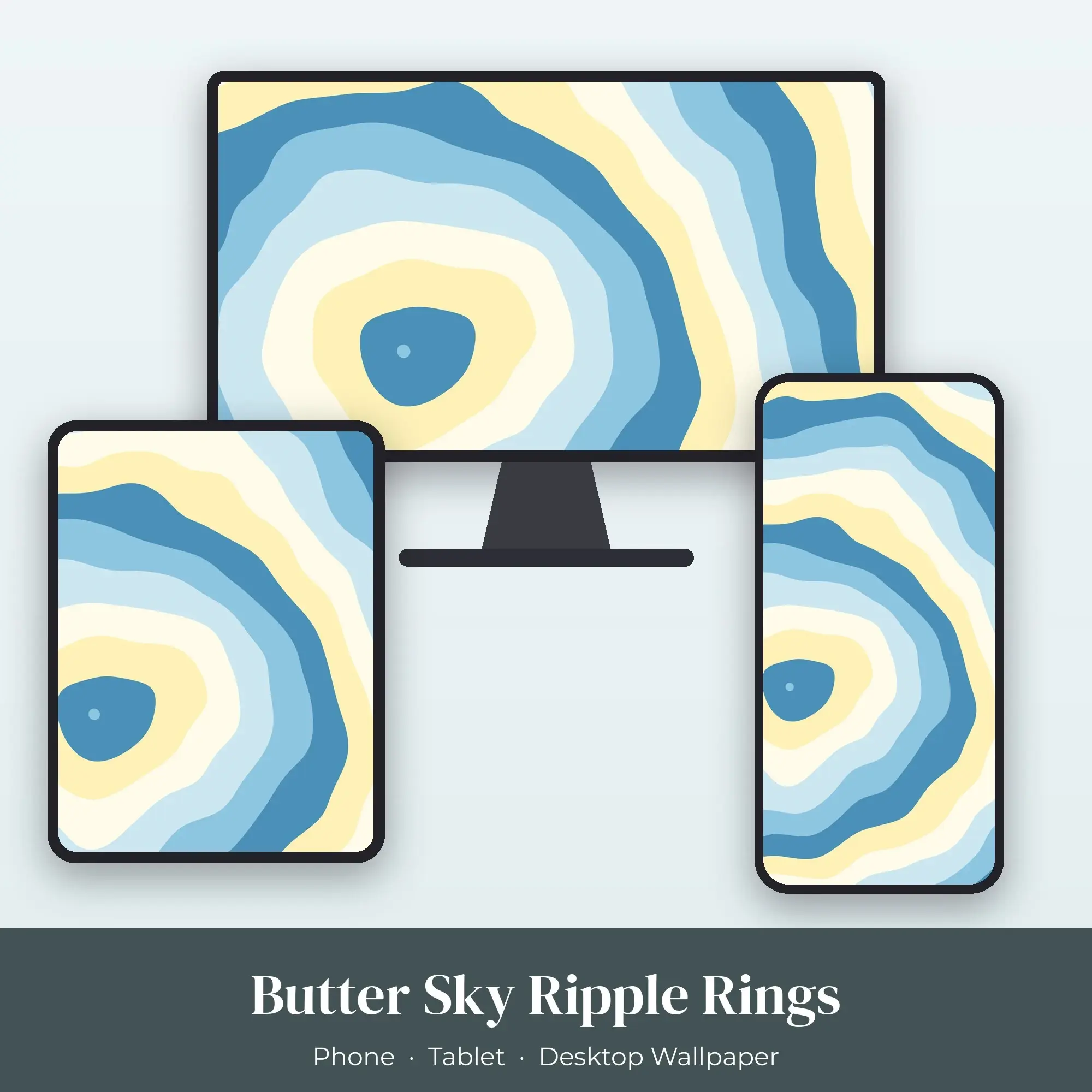 Butter Sky Ripple Rings Wallpaper Set – Phone, Tablet & Desktop preview