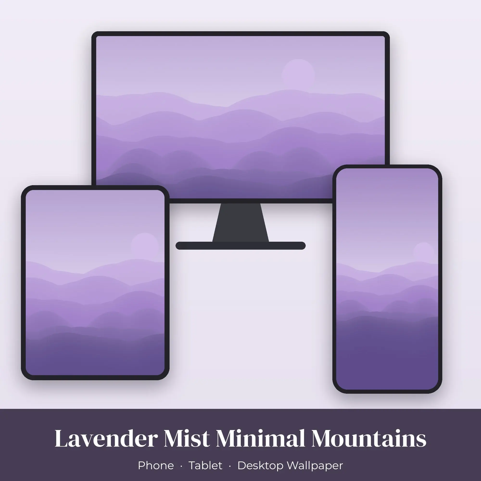 Lavender Mist Minimal Mountains Wallpaper – Phone & Desktop preview