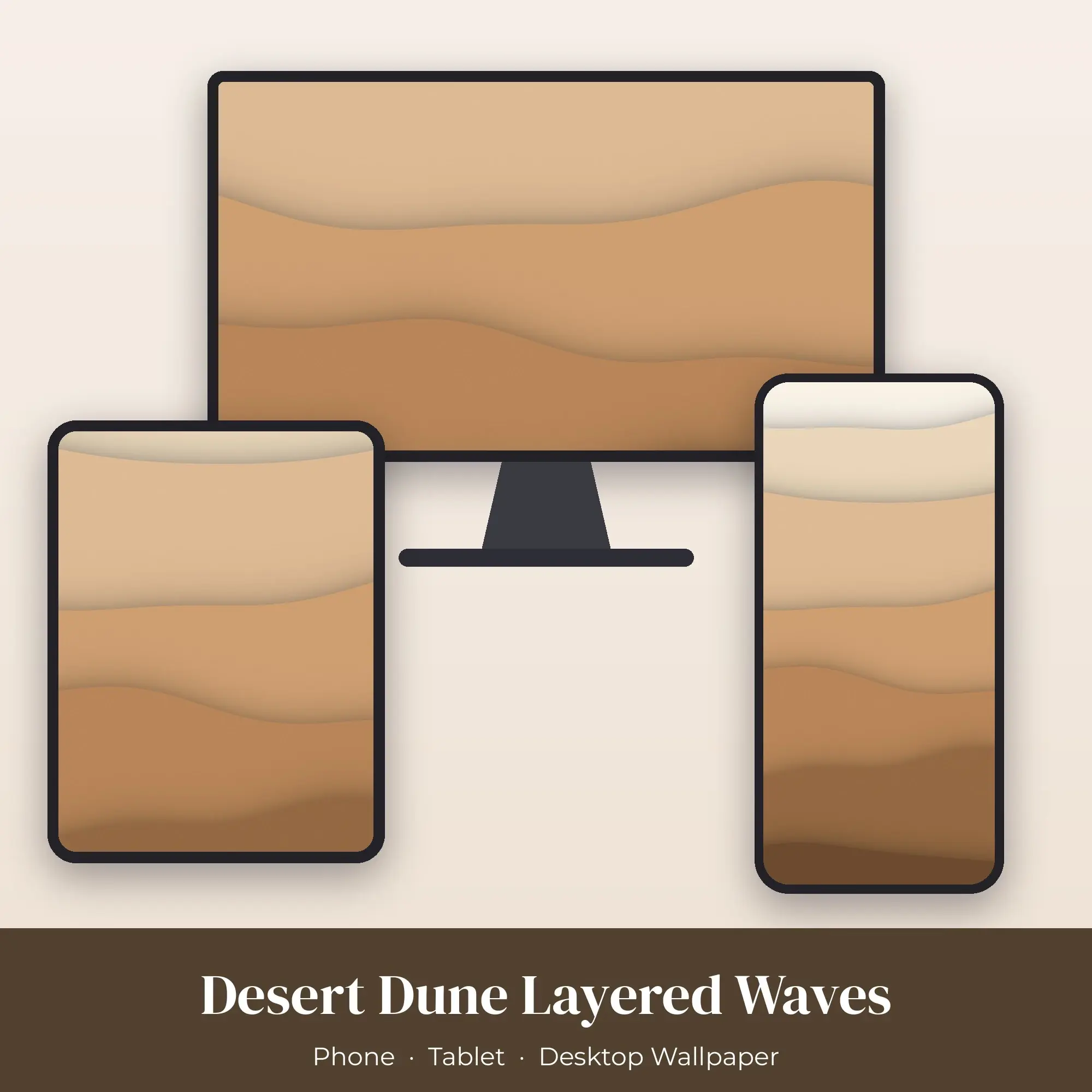 Desert Dune Layered Waves Wallpaper Set – Phone, Tablet & Desktop preview