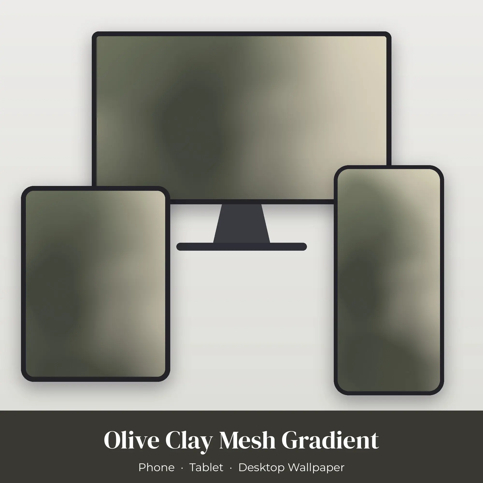Olive Clay Mesh Gradient Wallpaper Set – Phone, Tablet & Desktop preview