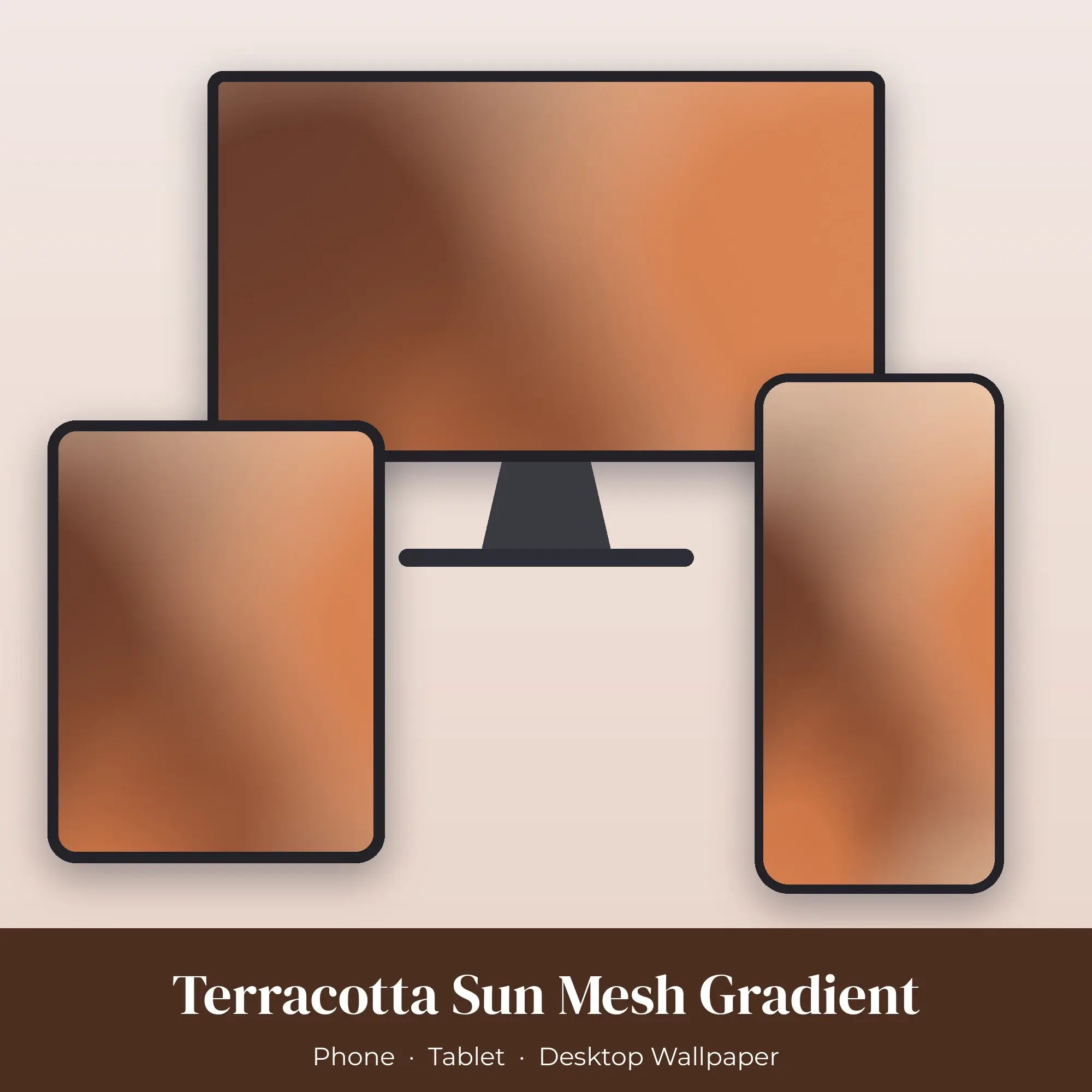 Terracotta Sun Mesh Gradient Wallpaper Set – Phone, Tablet & Desktop preview