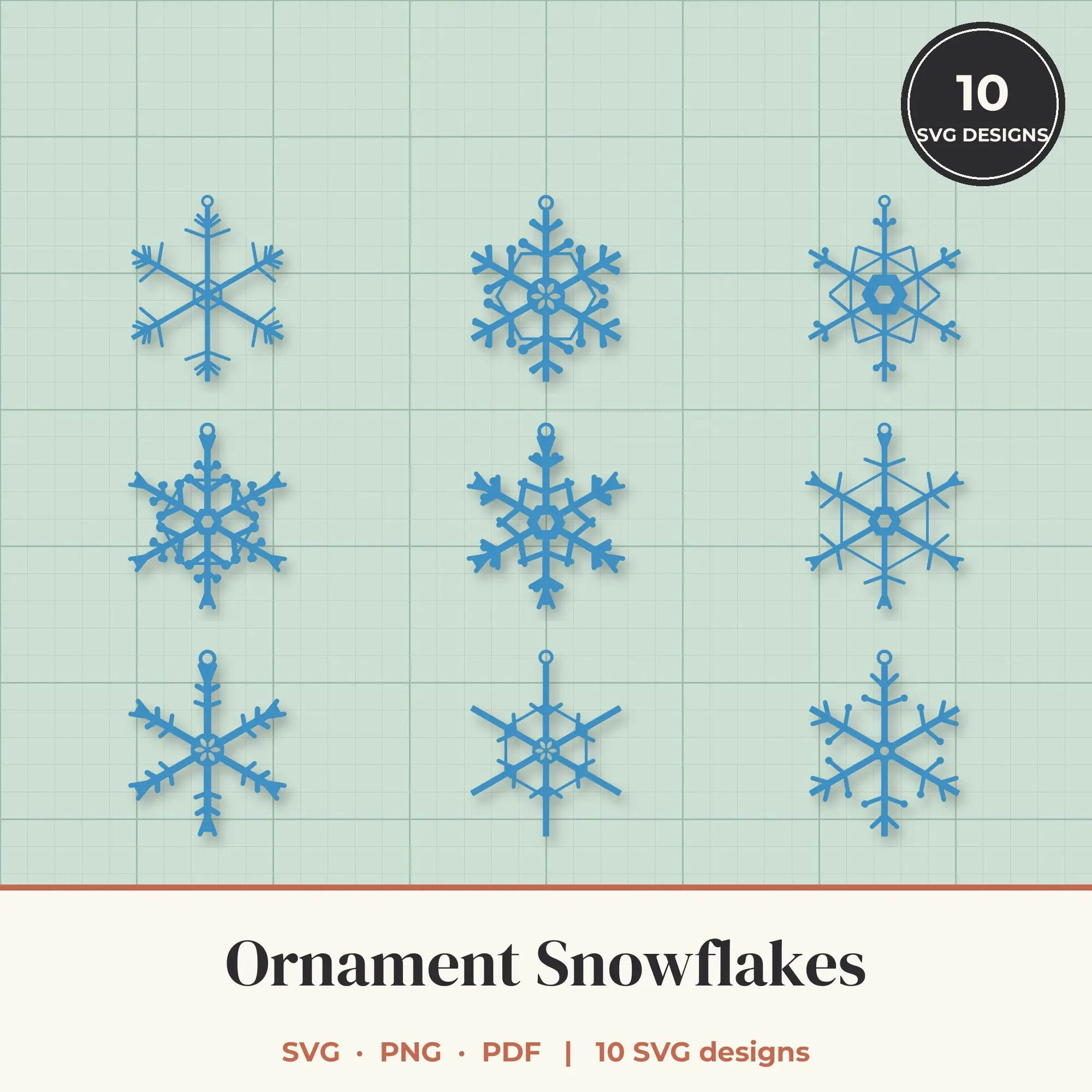 Ornament Snowflake SVG Bundle - 10 Snowflake Cut Files preview