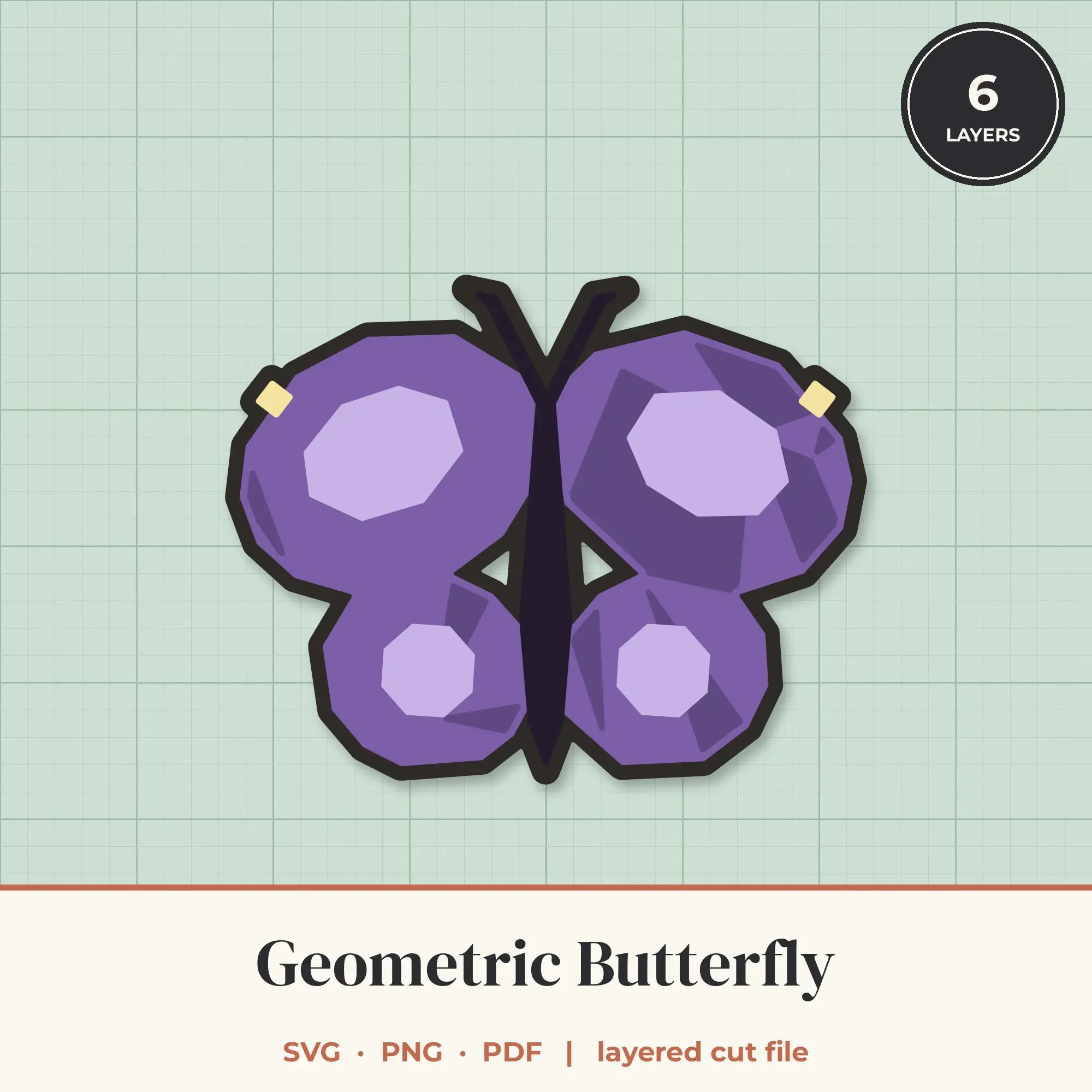 Geometric Butterfly SVG - Layered Animal Cut File preview