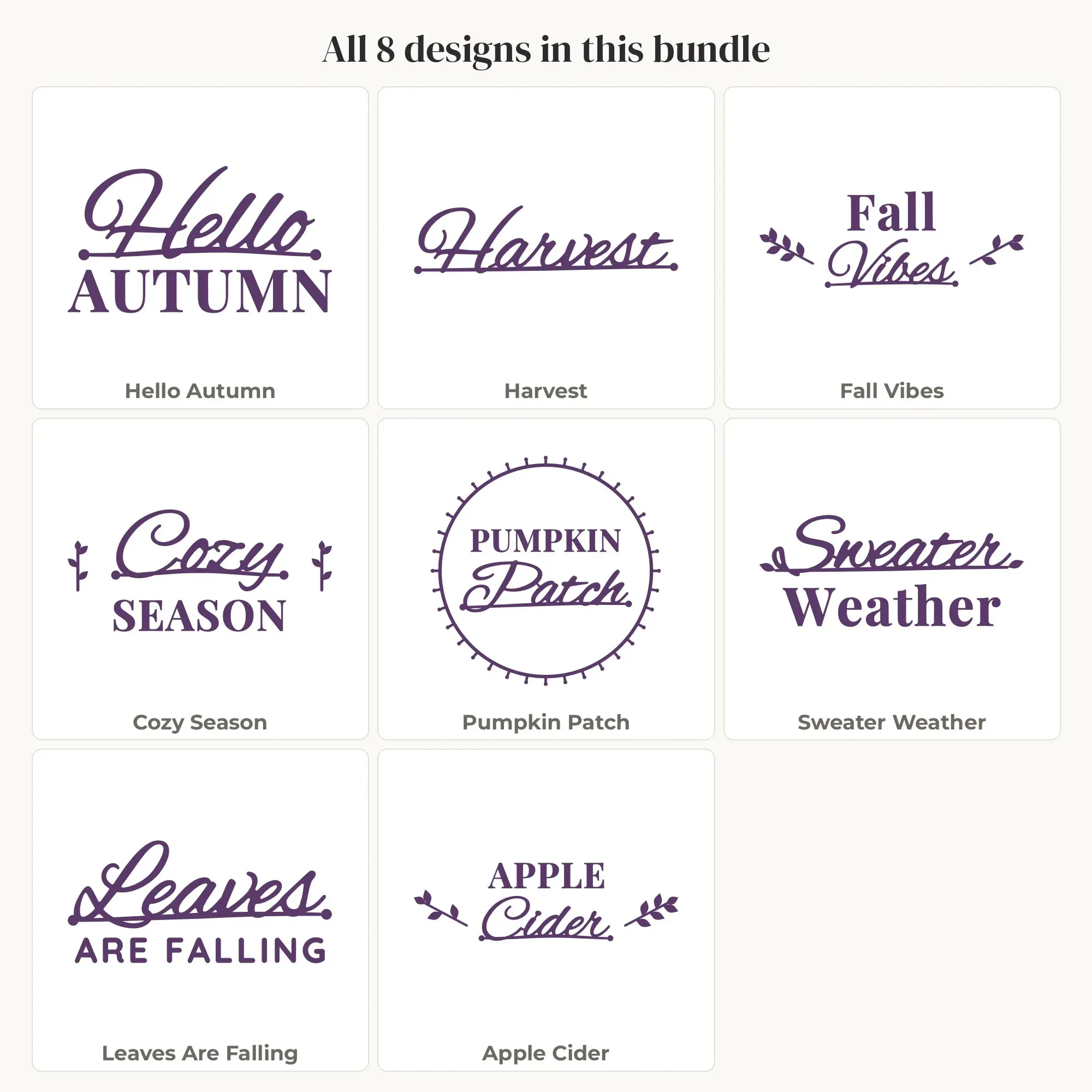 Autumn SVG Bundle - 8 Quote Cut Files, preview 2 of 2