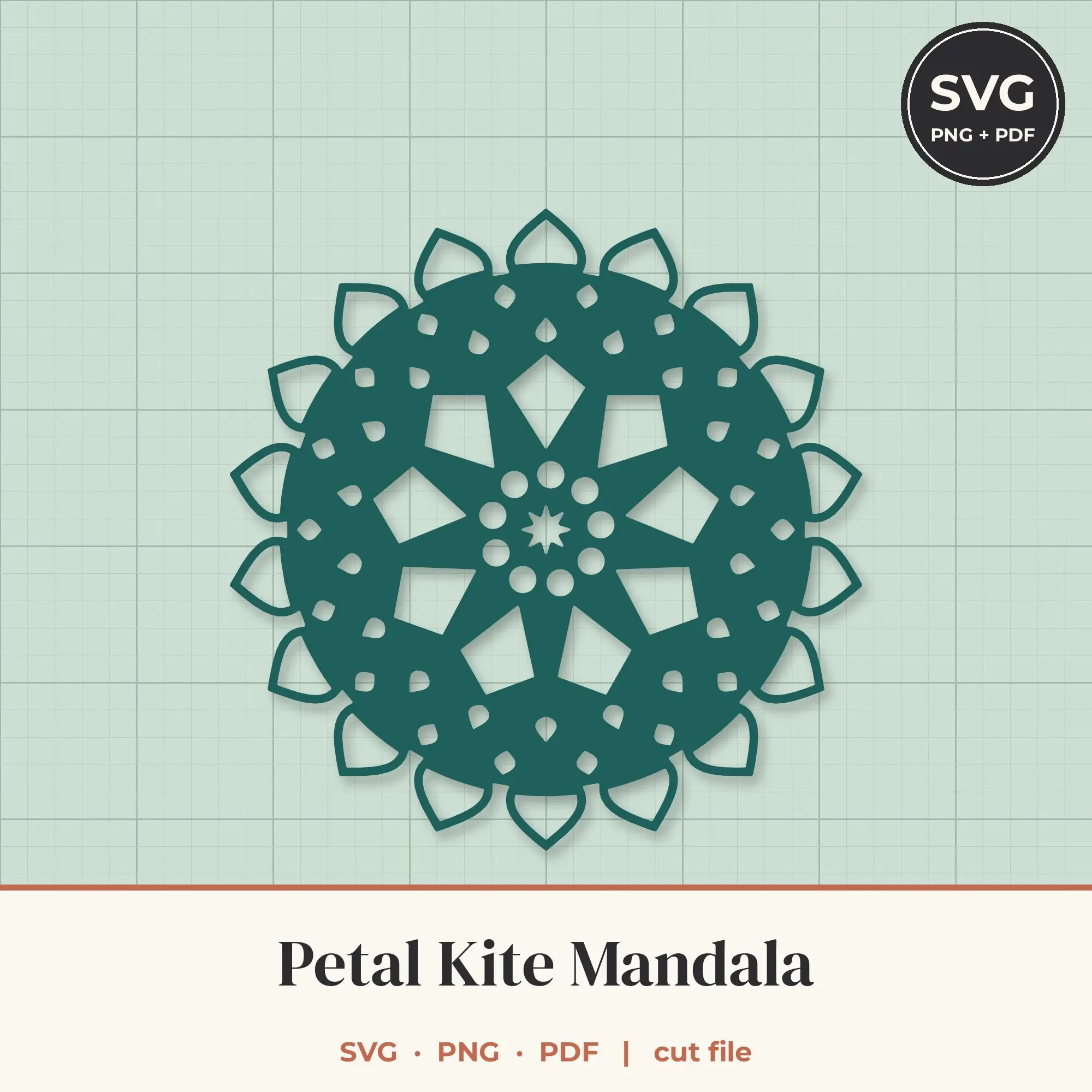 Petal Kite Mandala SVG - 18-Fold Cut File preview