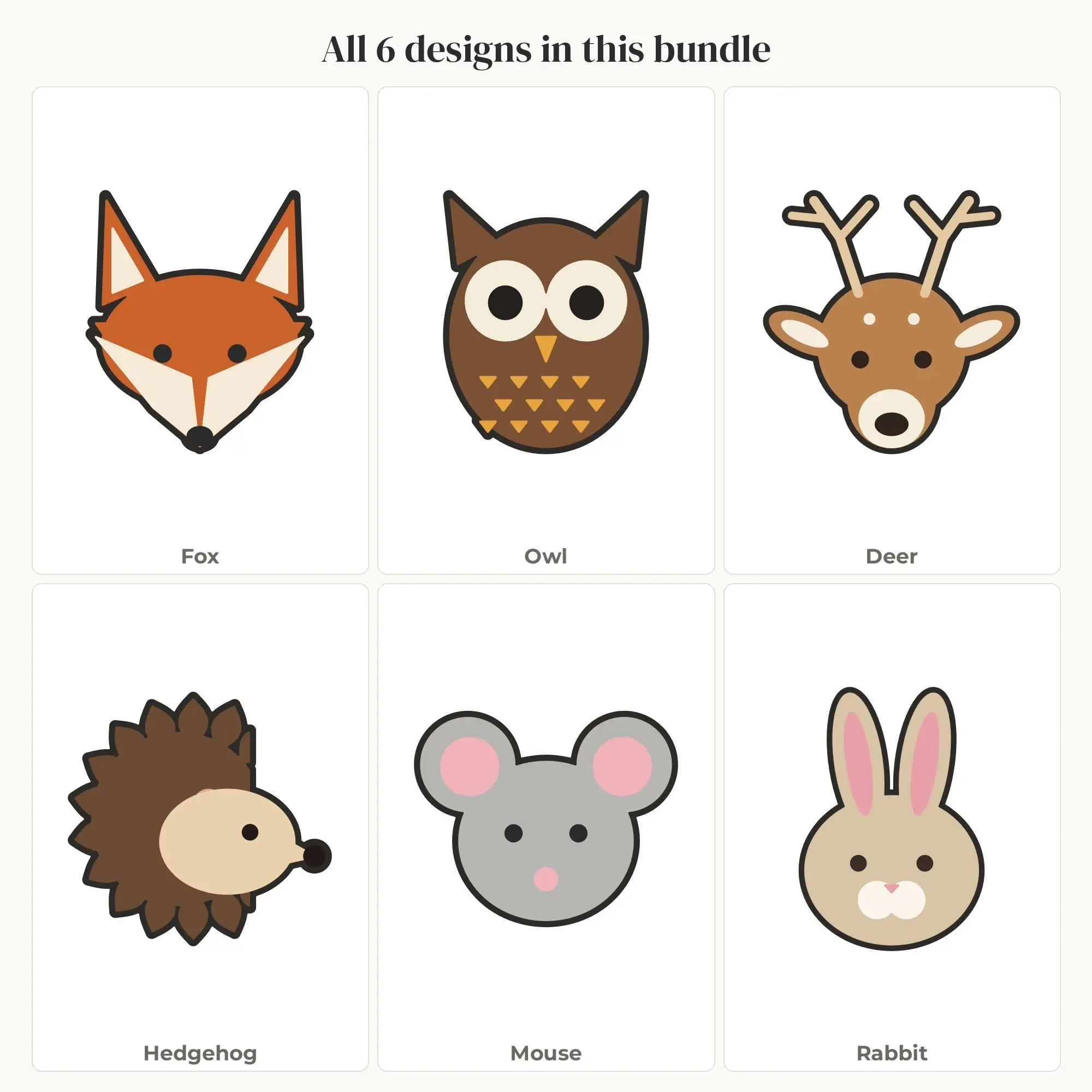Cute Forest Friends Animals SVG Bundle - 6 Layered Cut Files, preview 2 of 2