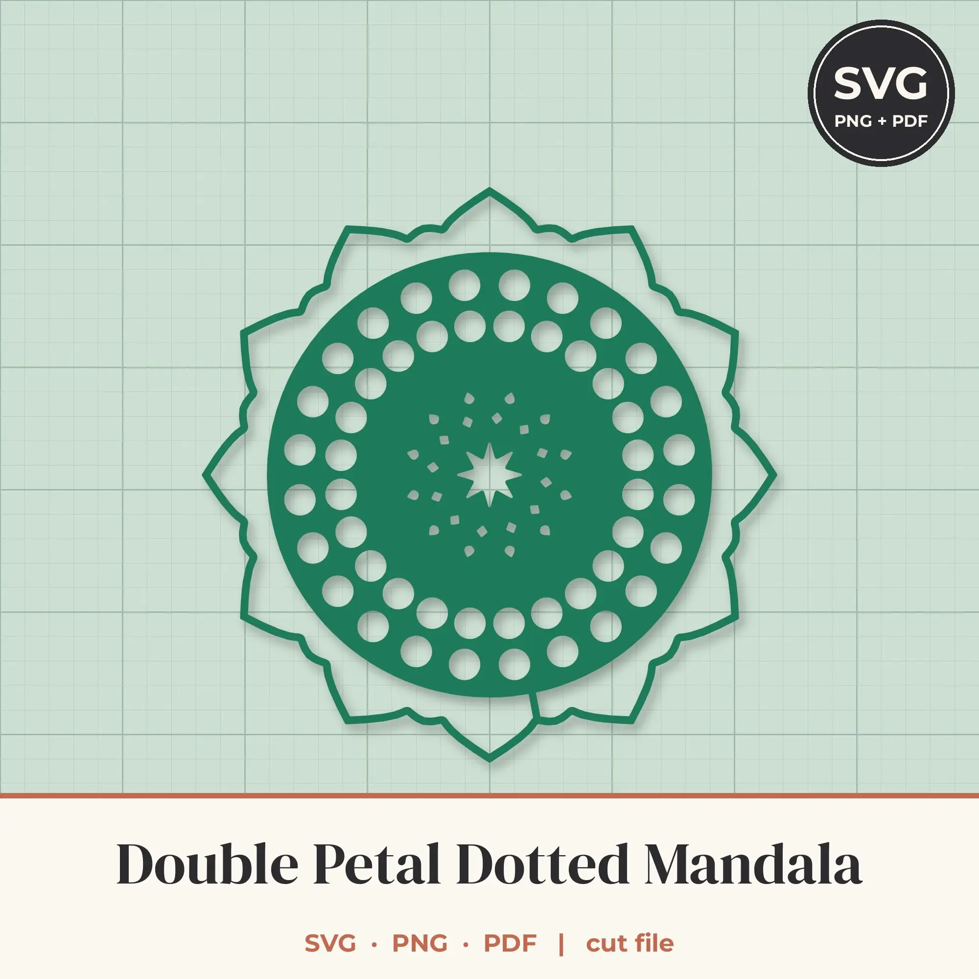 Double Petal Dotted Mandala SVG - 12-Fold Cut File preview