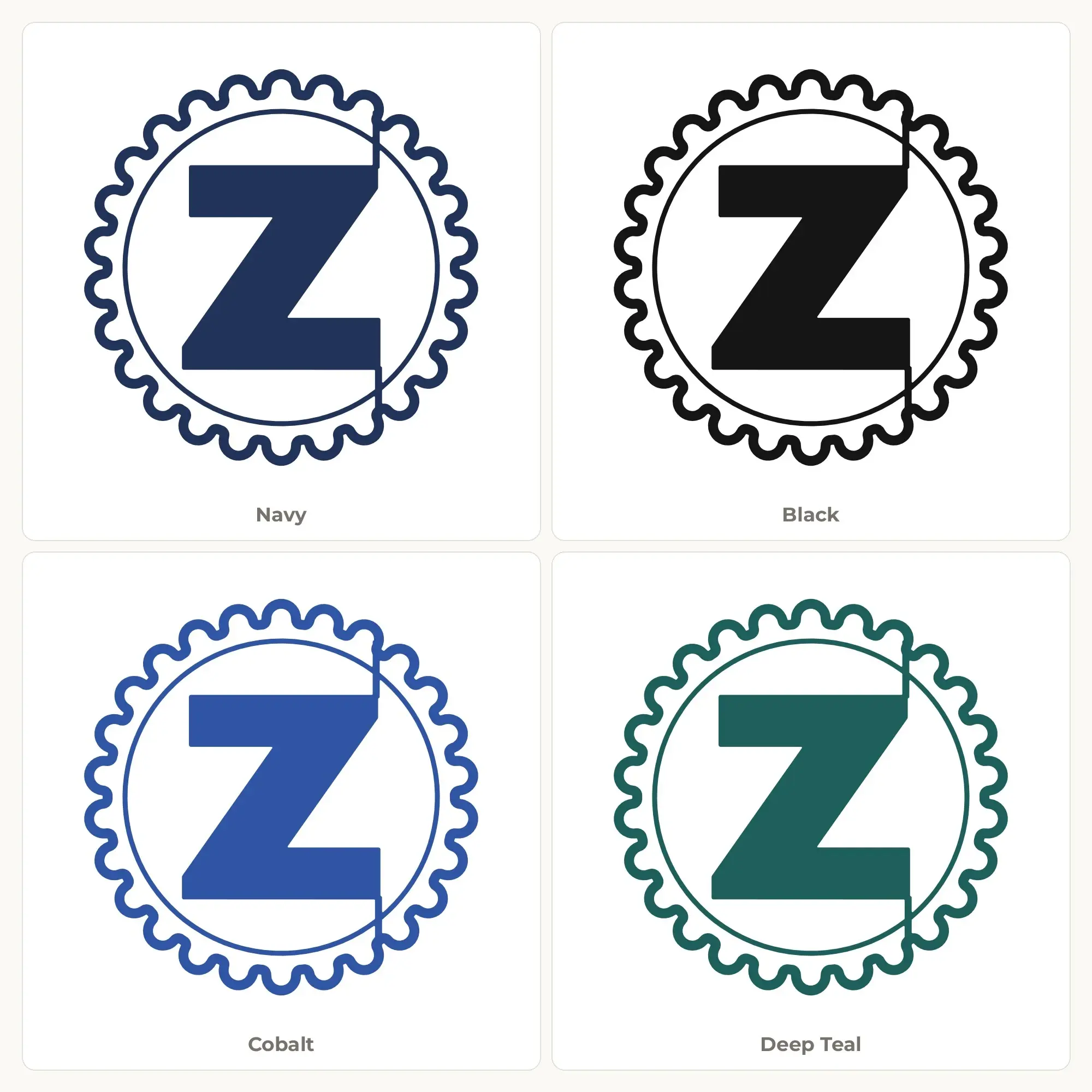 Letter Z Scalloped Circle Monogram SVG Cut File, preview 2 of 2