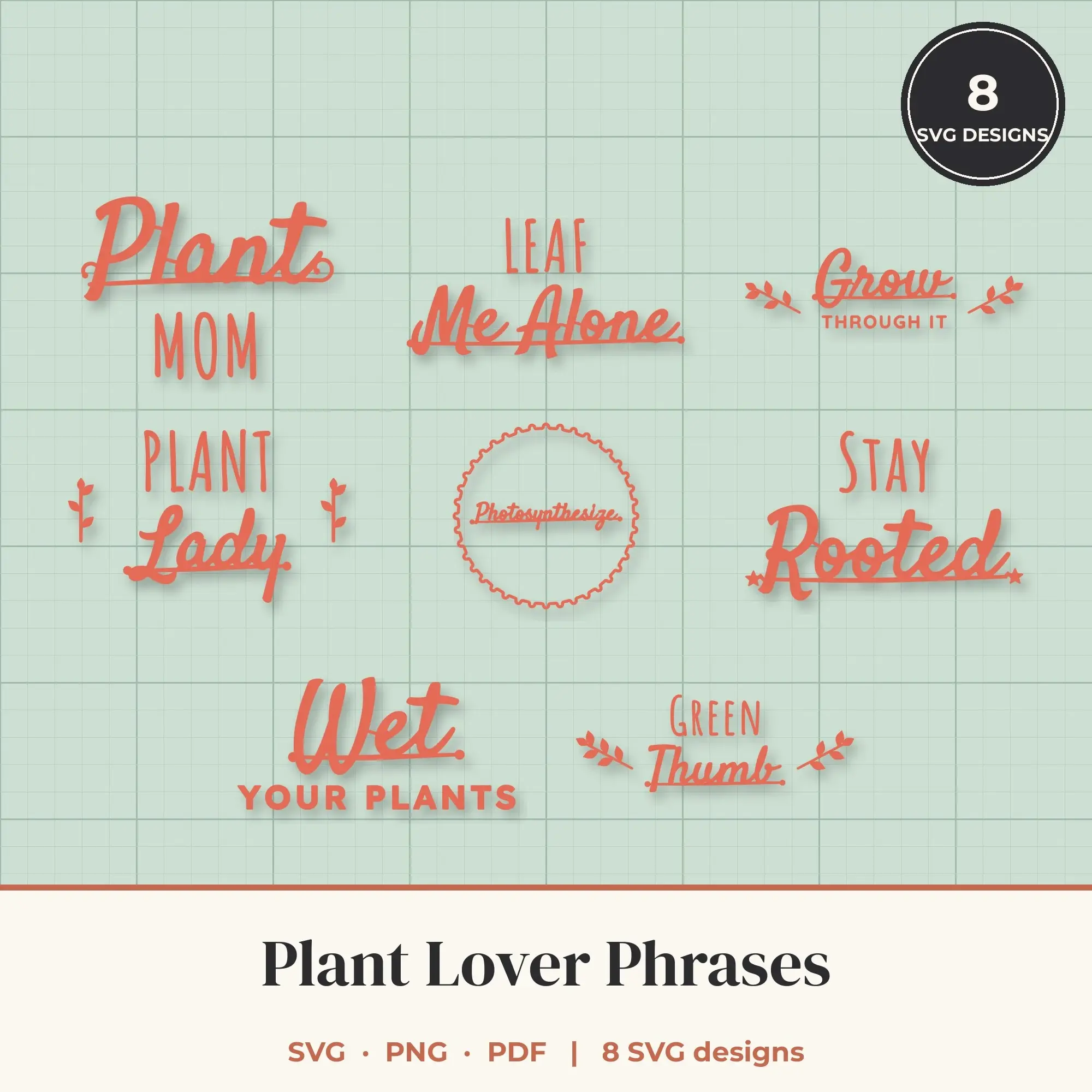 Plant Lover SVG Bundle - 8 Quote Cut Files preview
