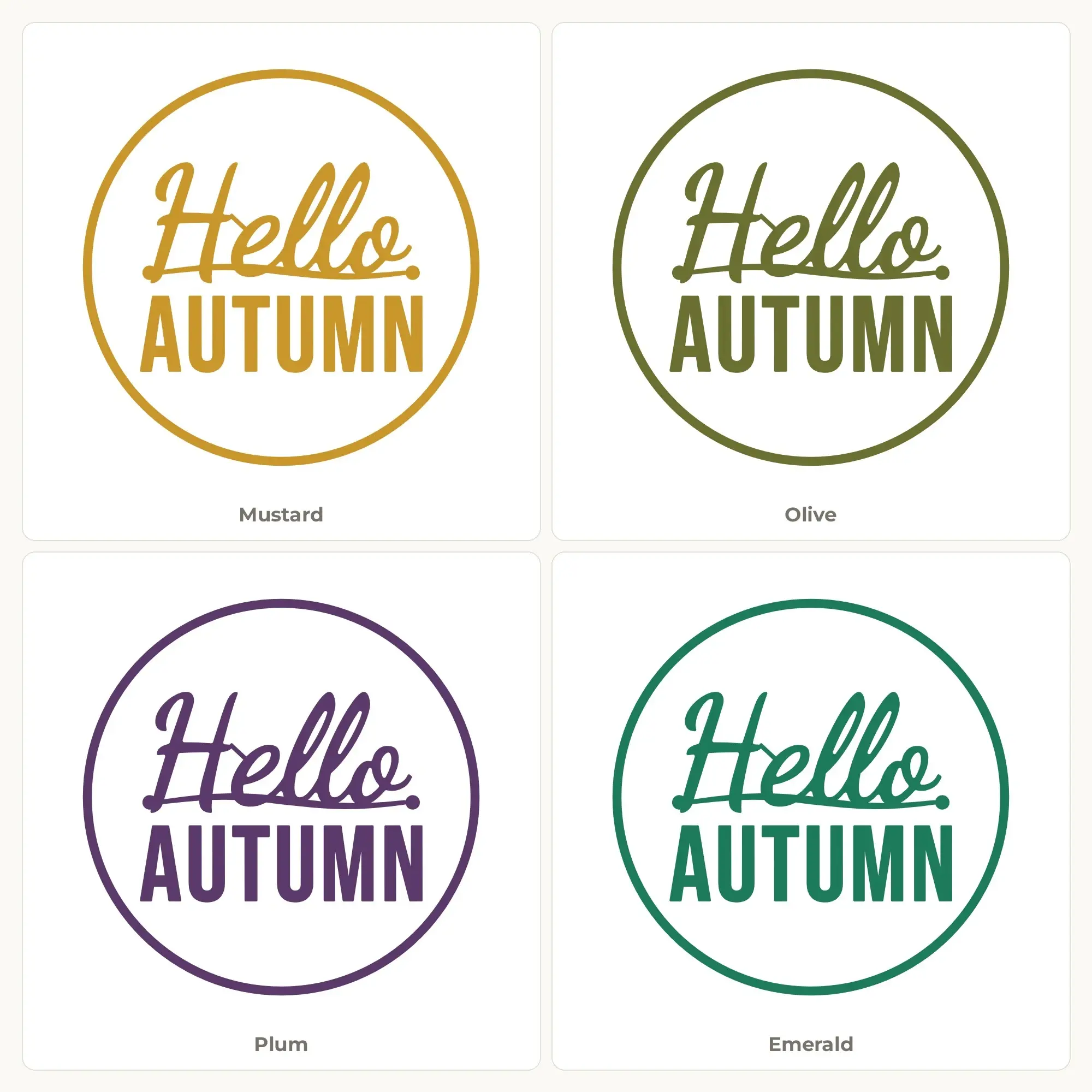 Hello Autumn SVG - Round Badge Lettering Cut File, preview 2 of 2