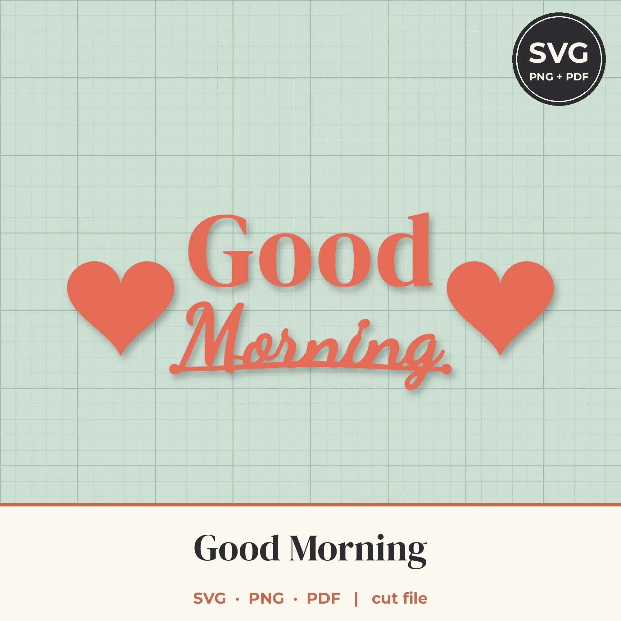 Good Morning SVG - Lettering with Icons Cut File preview