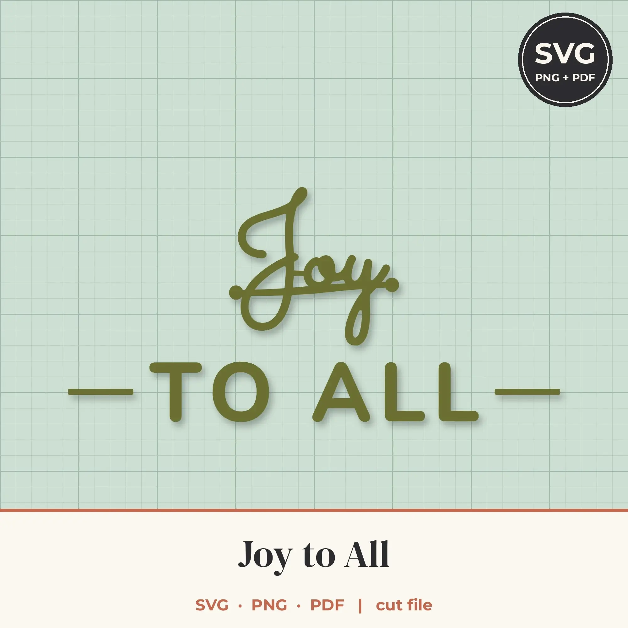 Joy to All SVG - Script and Block Lettering Cut File preview