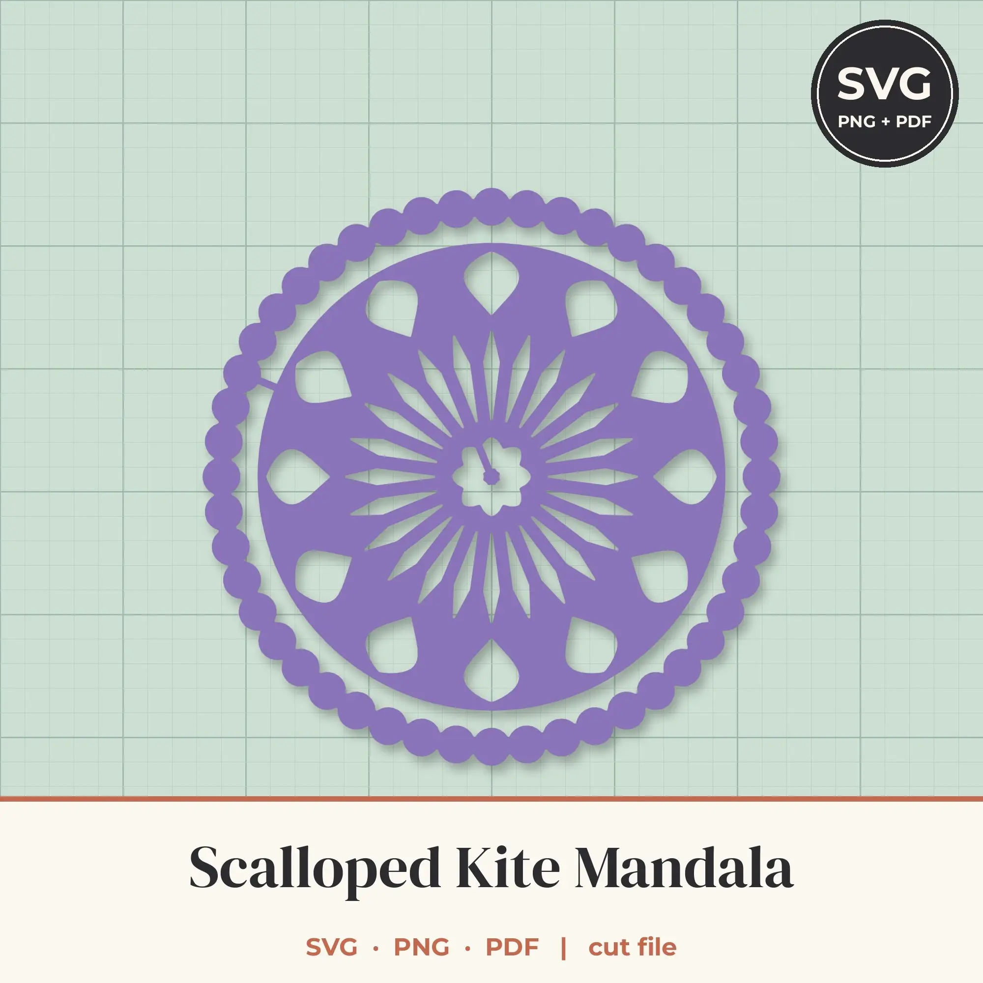 Scalloped Kite Mandala SVG - 24-Fold Cut File preview