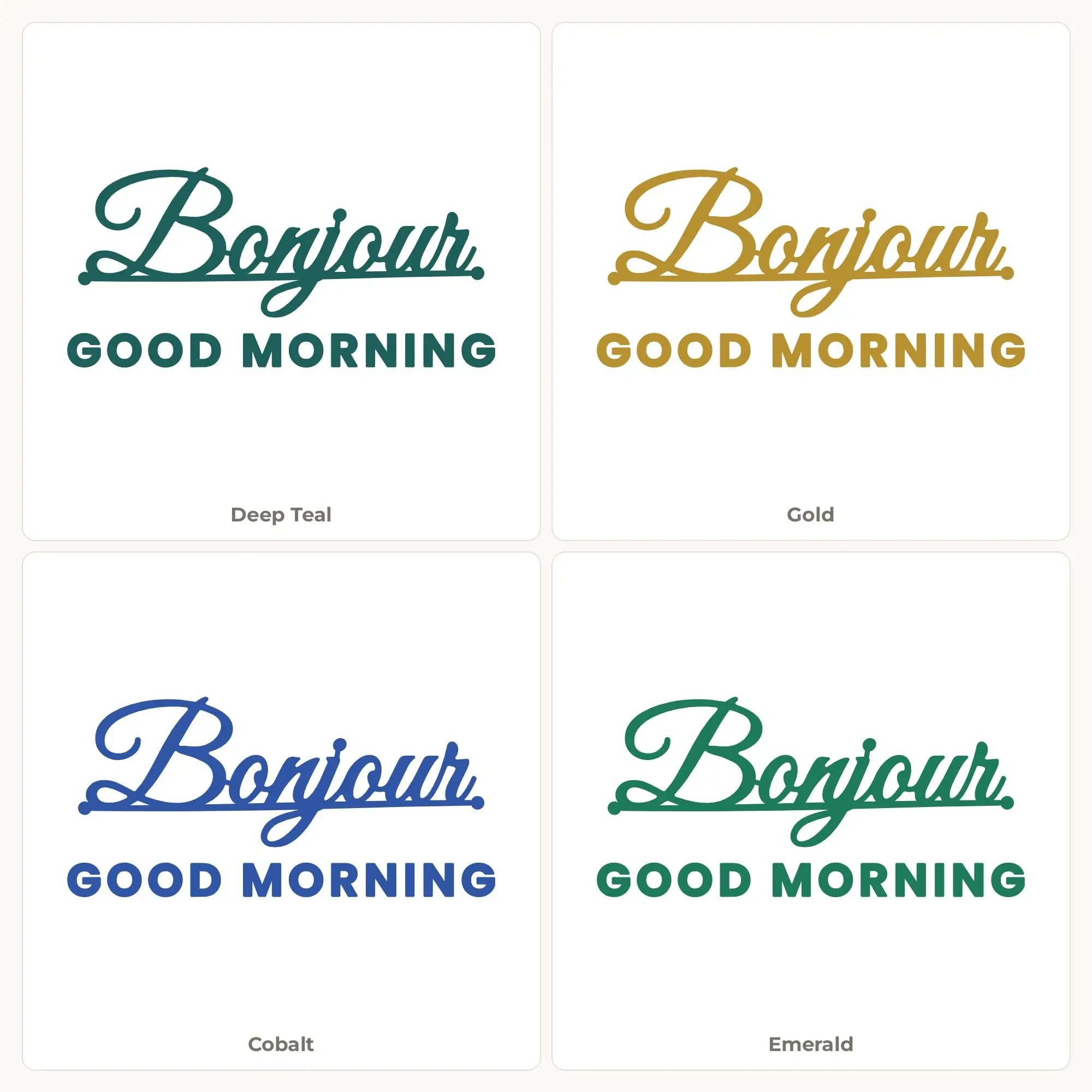 Bonjour Good Morning SVG - Script and Block Lettering Cut File, preview 2 of 2