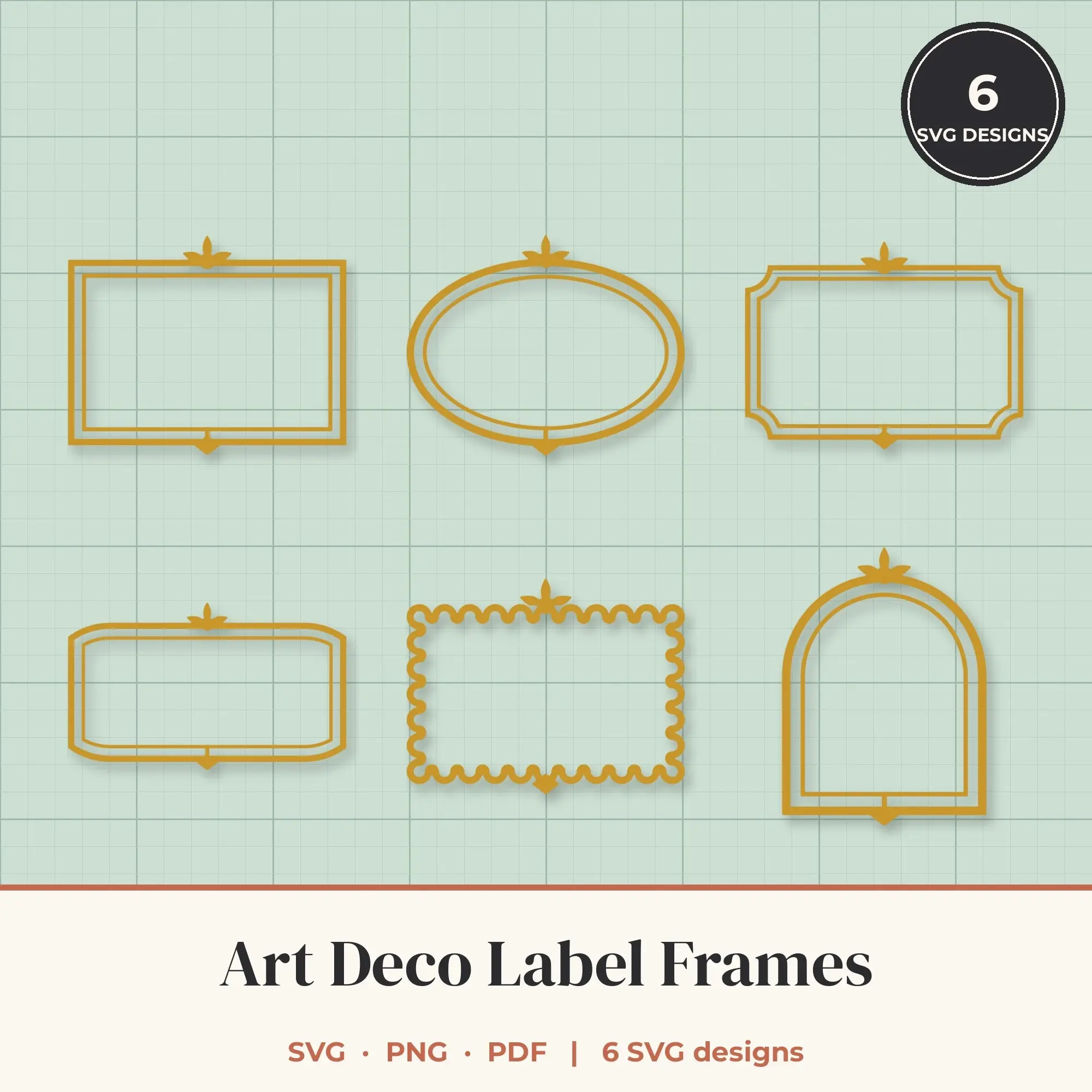 Art Deco Frame SVG Bundle - 6 Label Frames preview