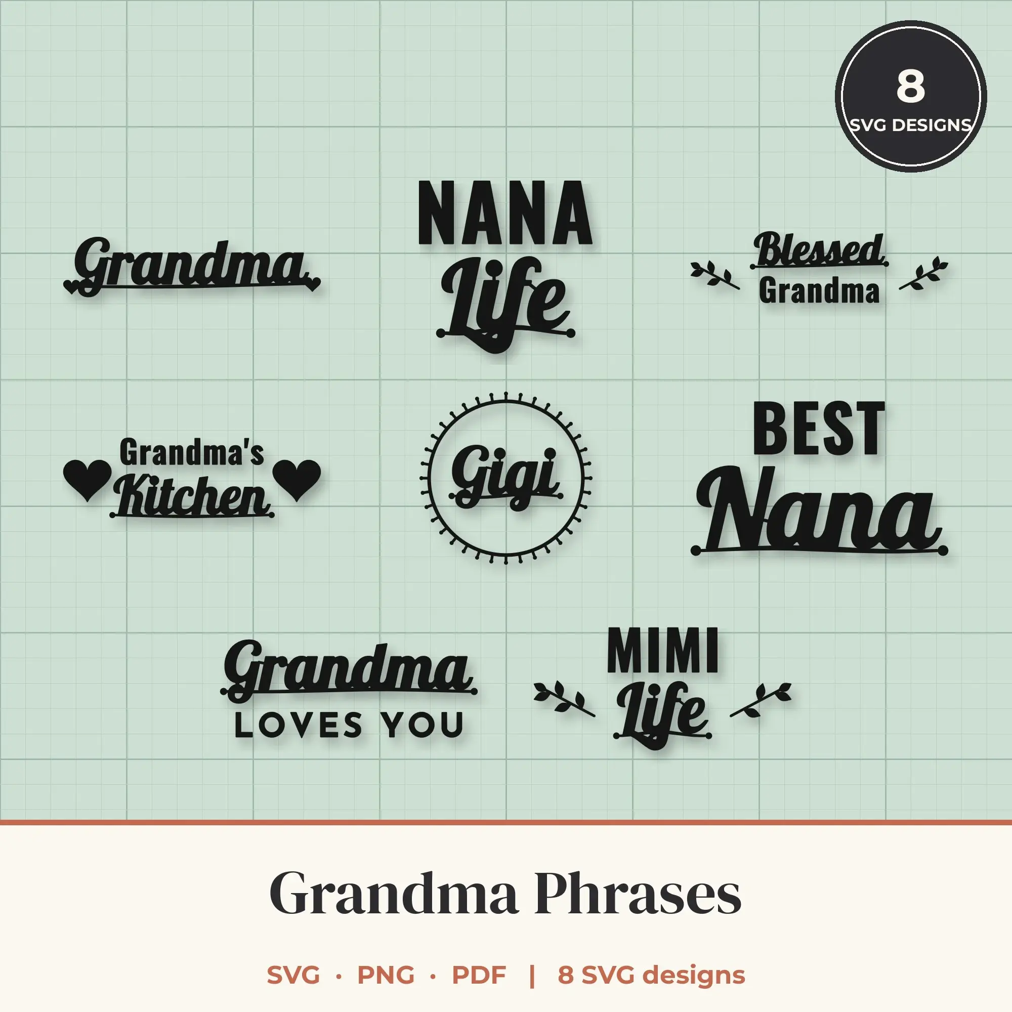Grandma SVG Bundle - 8 Quote Cut Files preview
