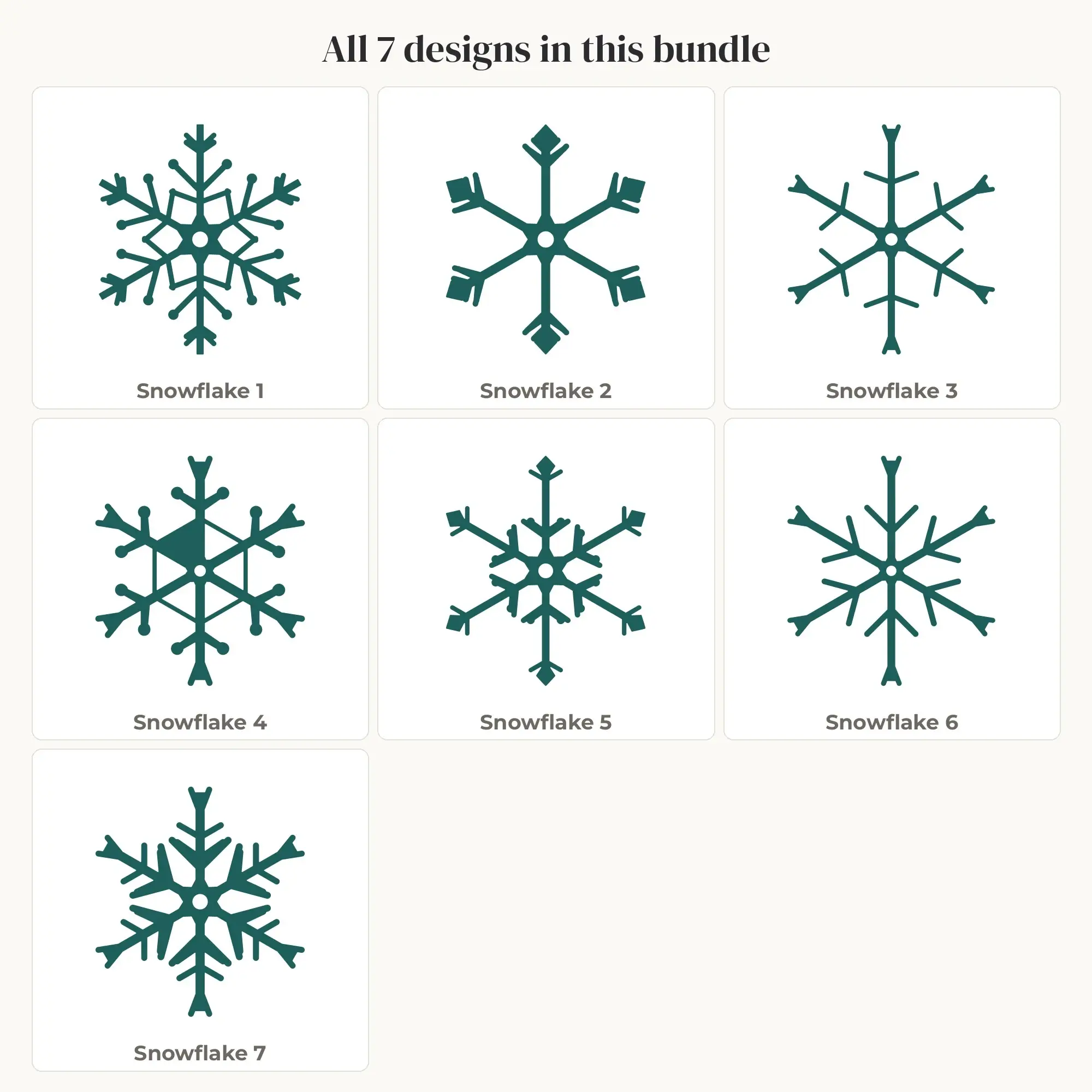 Starry Snowflake SVG Bundle - 7 Snowflake Cut Files, preview 2 of 2