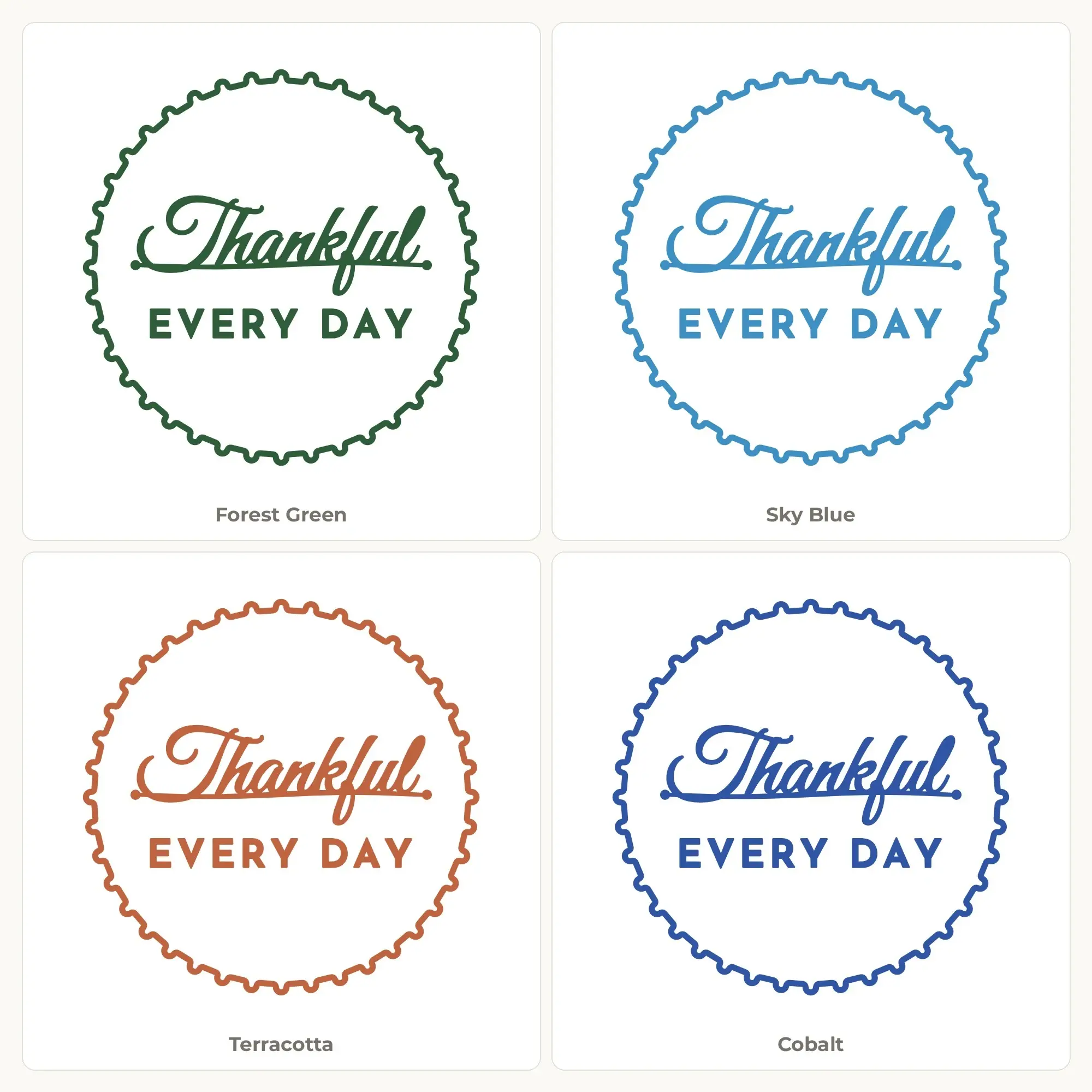 Thankful Every Day SVG - Round Badge Lettering Cut File, preview 2 of 2
