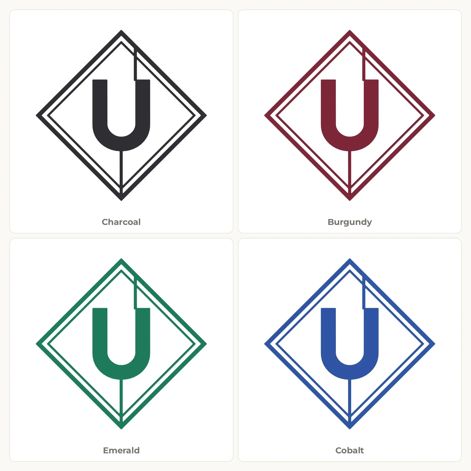 Letter U Diamond Monogram SVG Cut File, preview 2 of 2