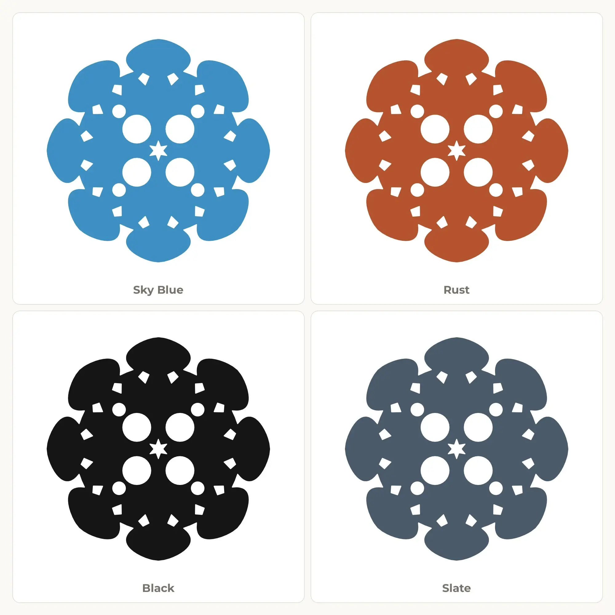 Round Petal Polka Dot Mandala SVG - 8-Fold Cut File, preview 2 of 2