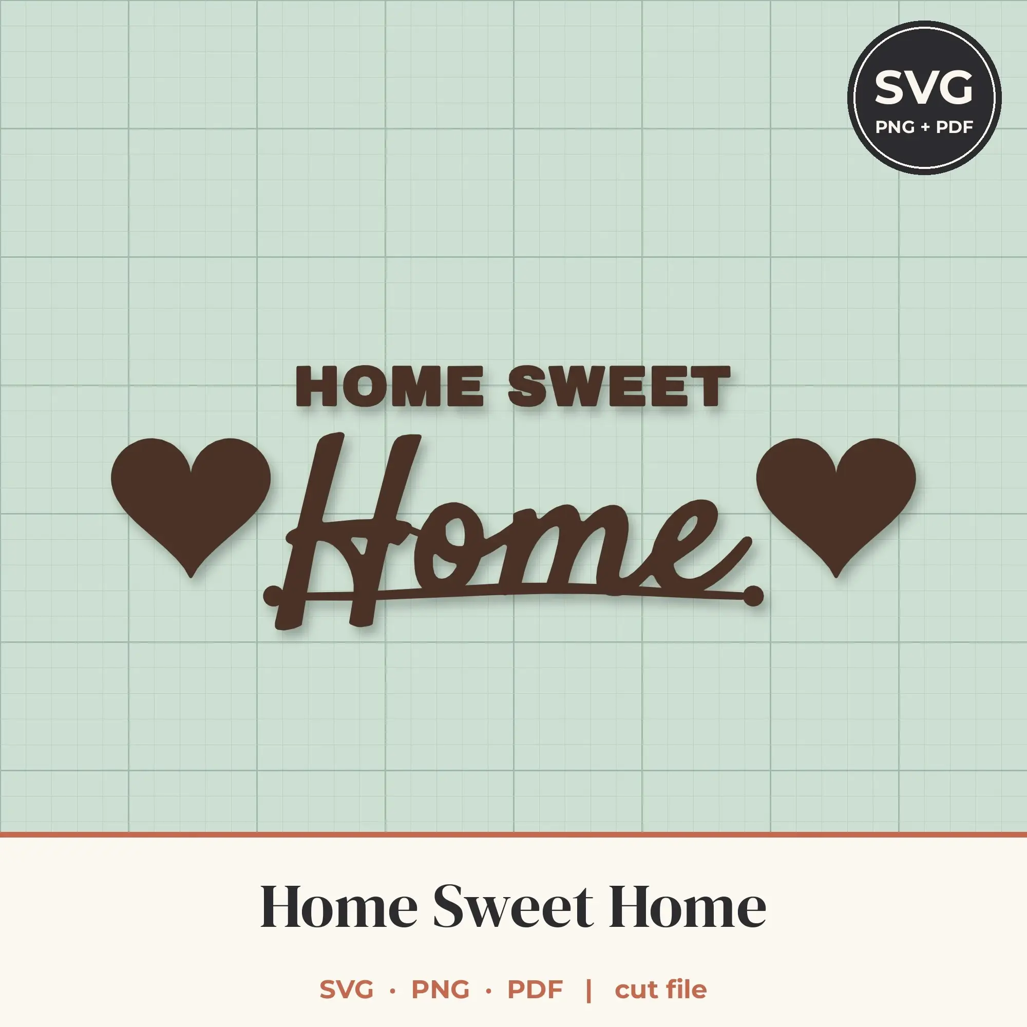 Home Sweet Home SVG - Lettering with Icons Cut File preview