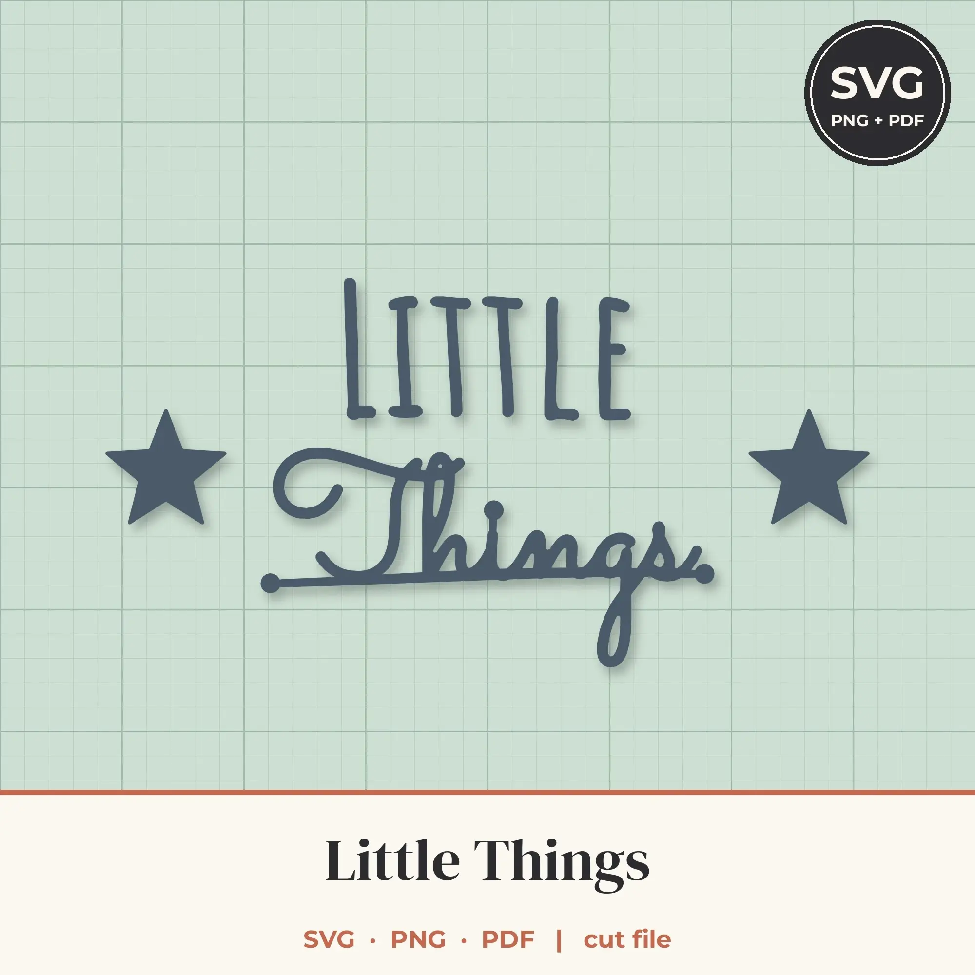 Little Things SVG - Lettering with Icons Cut File preview
