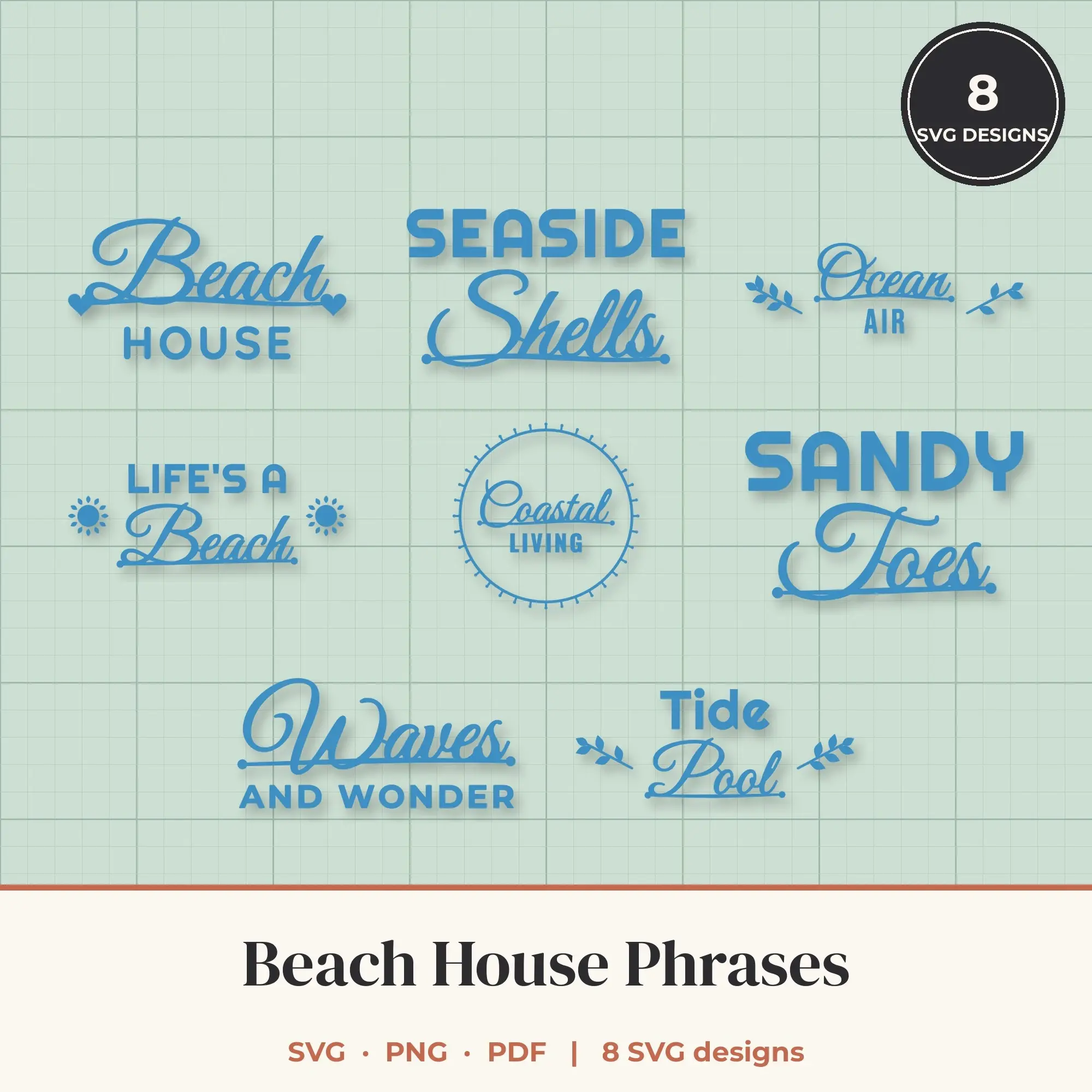 Beach House SVG Bundle - 8 Quote Cut Files preview