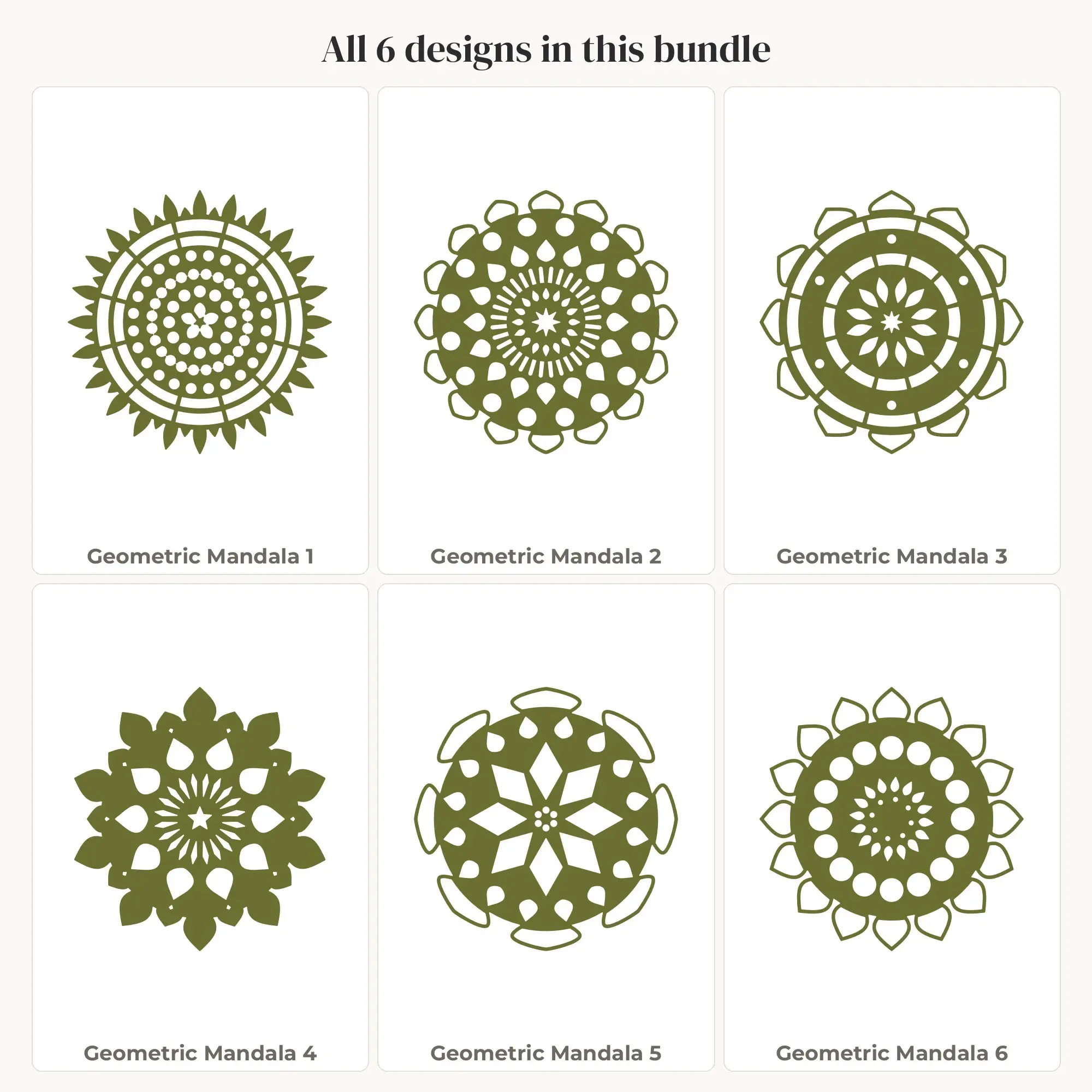 Geometric Mandala SVG Bundle - 6 Mandala Cut Files, preview 2 of 2