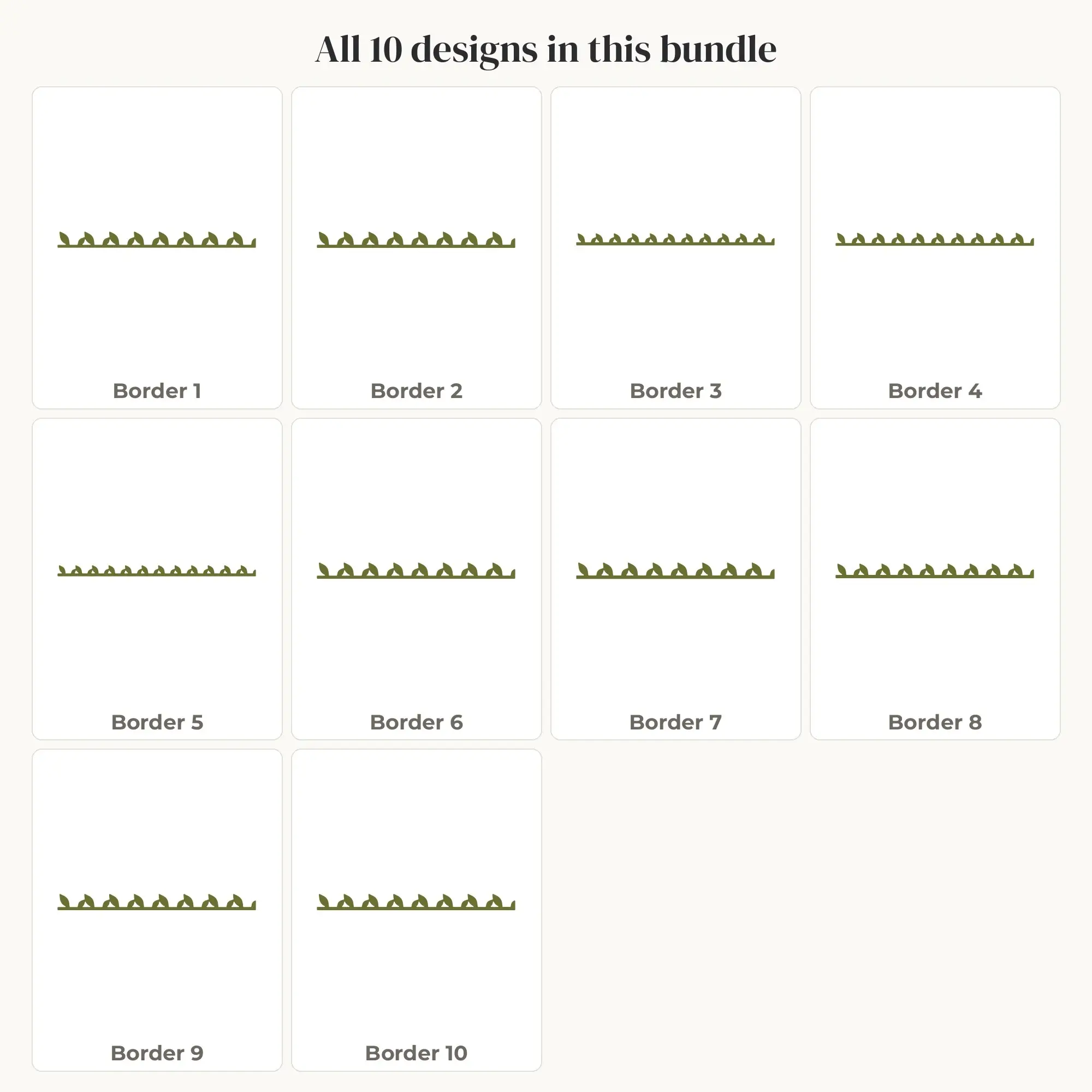 Botanical Fern Border SVG Set - 10 Edge Borders, preview 2 of 2