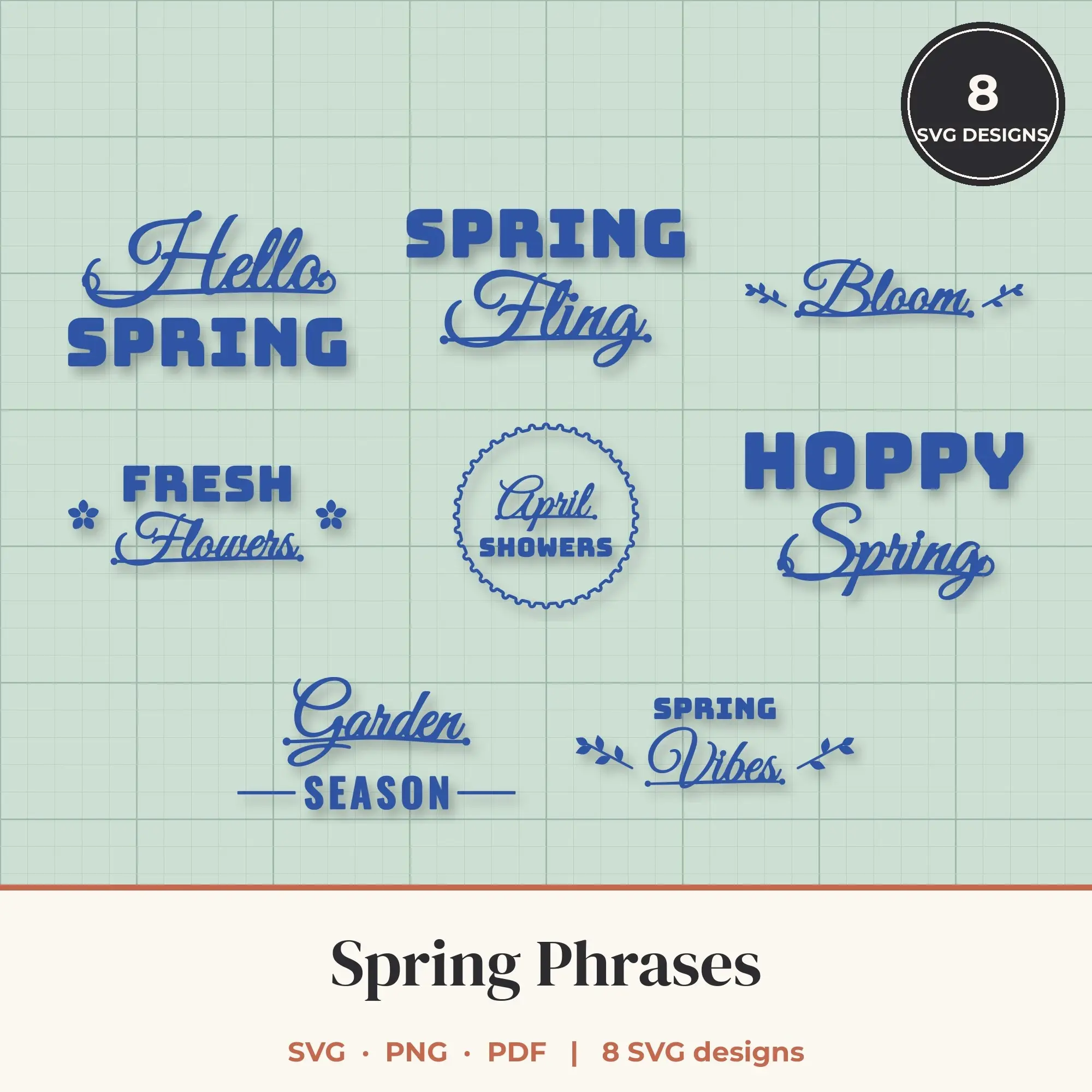 Spring SVG Bundle - 8 Quote Cut Files preview