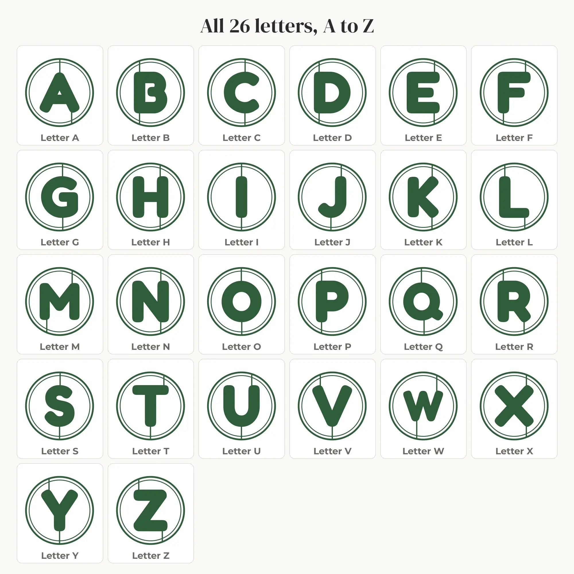 Double Circle Monogram Alphabet SVG Bundle - Rounded A to Z, preview 2 of 2